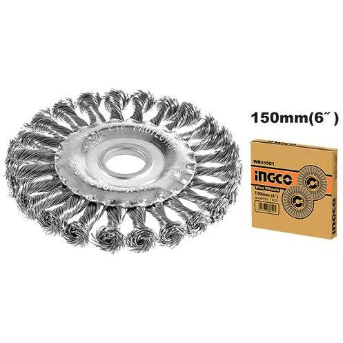 Rueda De Alambre Trenzado 6"X25.4X0.5Mm L38Mm INGCO Wb51501 - MARKEMSTORE - Accesorios Para Pulidora