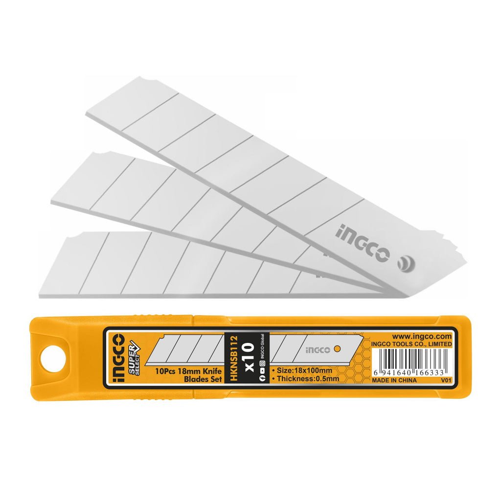 Set 10 Cuchillas 18X100Mm Para Exacto Ingco Hknsb112 - MARKEMSTORE - HERRAMIENTAS MANUALES
