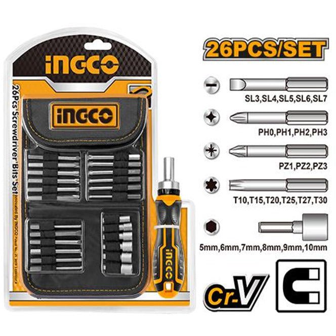 Set Destornillador Multipuntas 26 Piezas Ingco HKSDB0268 - MARKEMSTORE - Atornillador
