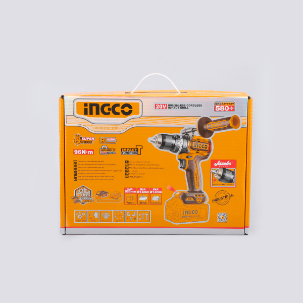 INGCO TALADRO DE IMPACTO M1/2  20V  96NM 2000RPM BRUSHLESS SIN BATERIA CIDLI209685