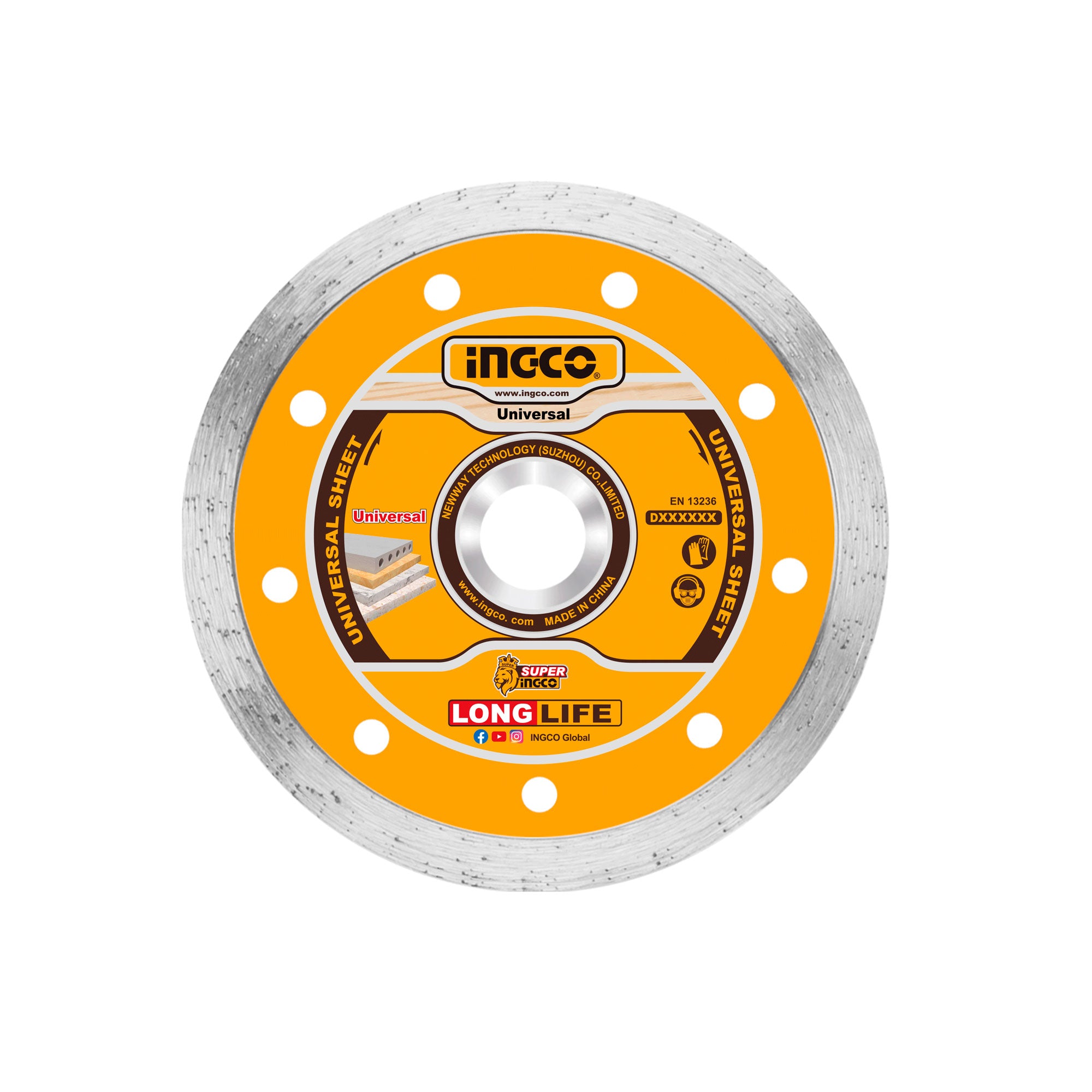Disco Diamantado Liso INGCO 7" 180x22.2mm DMD021802