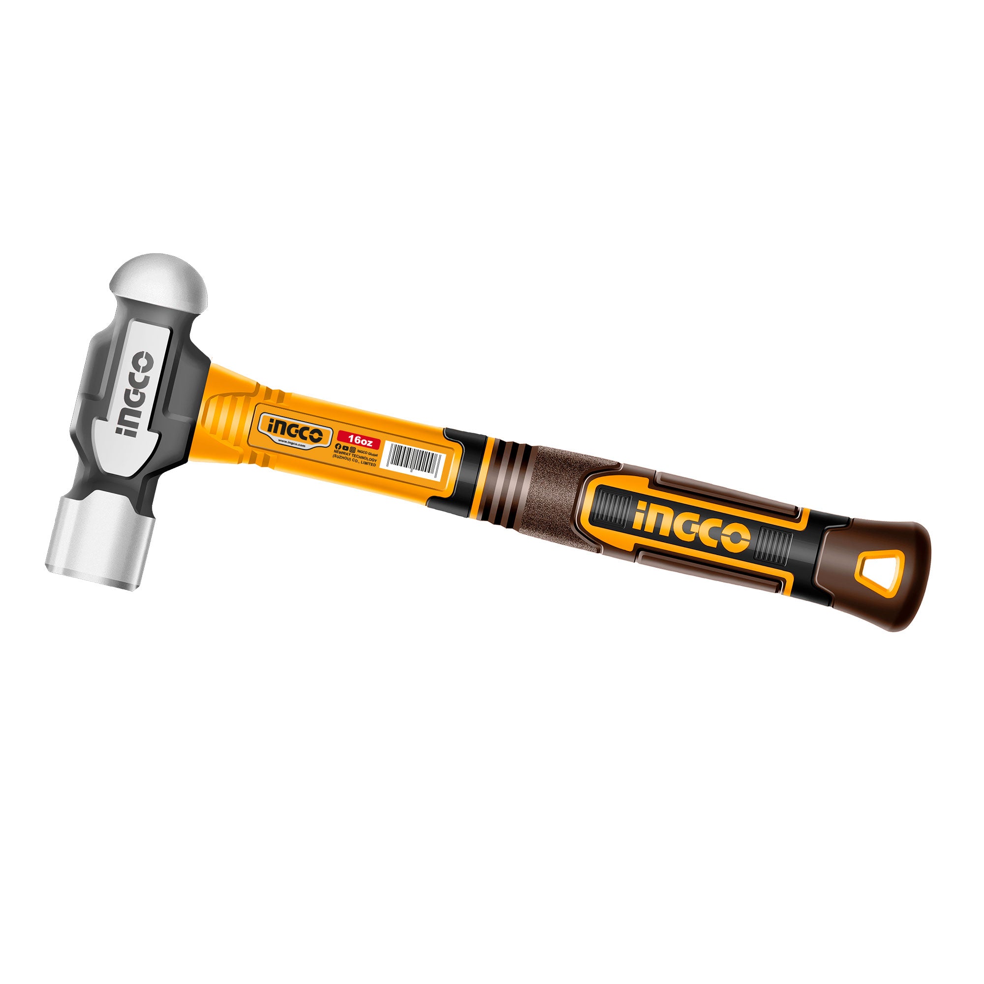 Martillo de Bola INGCO 16oz 450g Acero Carbono Fibra de Vidrio HBPH81016