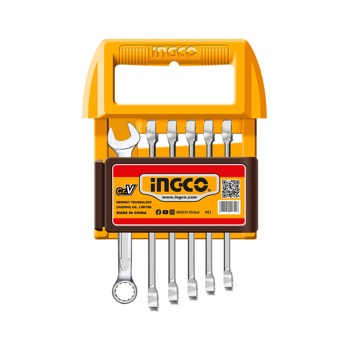Set Llave Combinada 6Pcs 8-17Mm ingco Hkspa1066