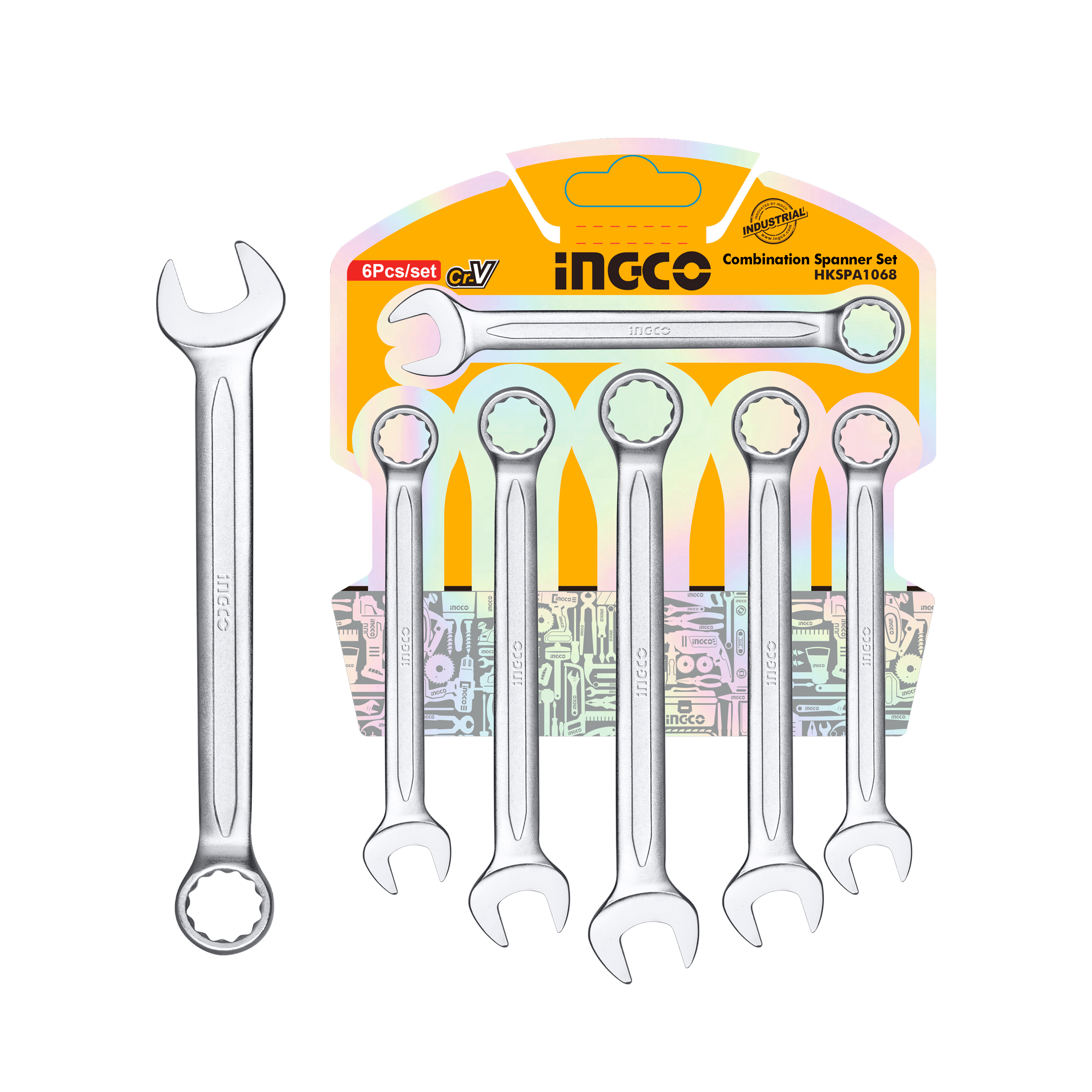 Set Llave Combinada Ind 6Pcs 8-17Mm INGCO HKSPA1068 - MARKEMSTORE