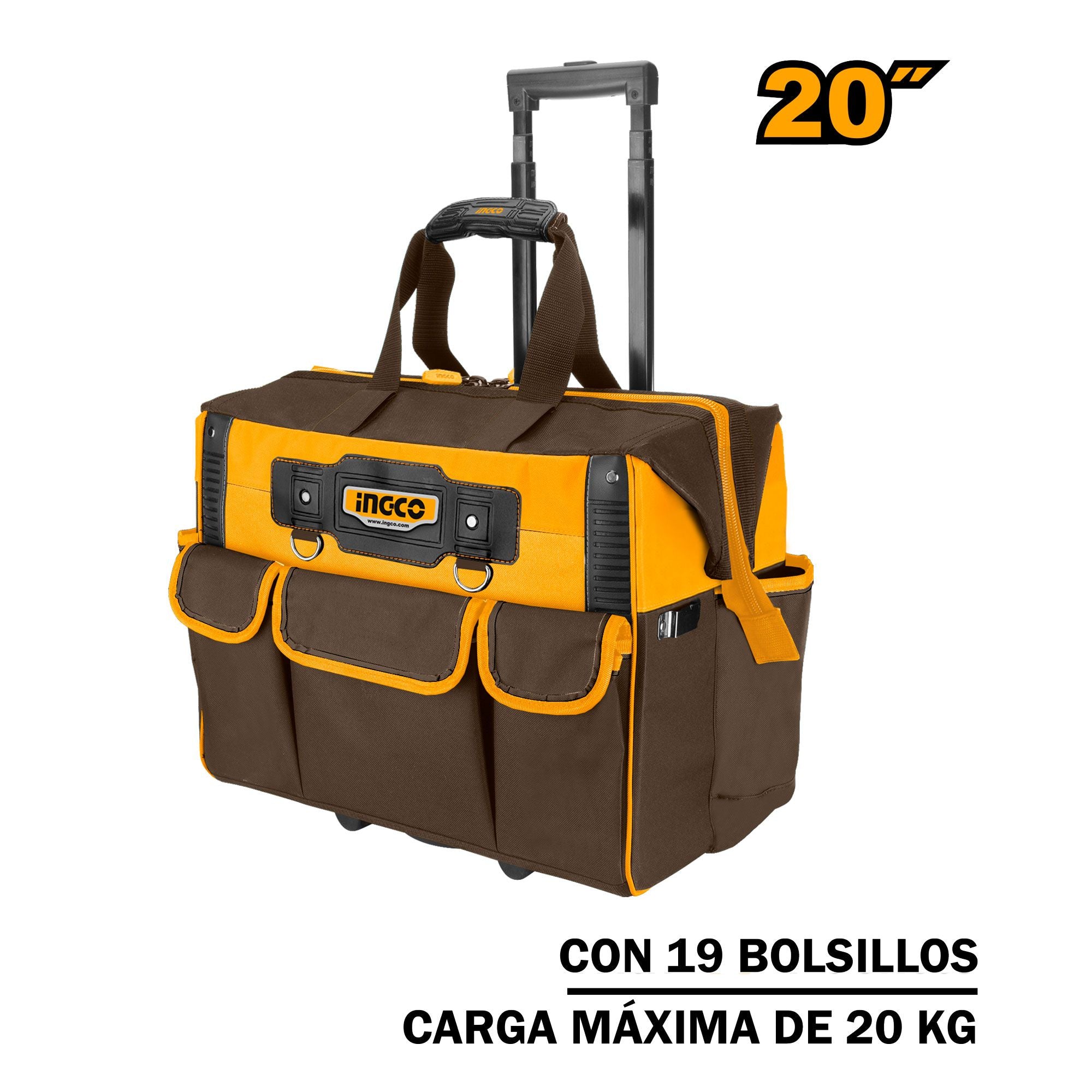 INGCO MALETIN PARA HERRAMIENTAS CON RUEDAS 45X28X36CM   HRRTB2015