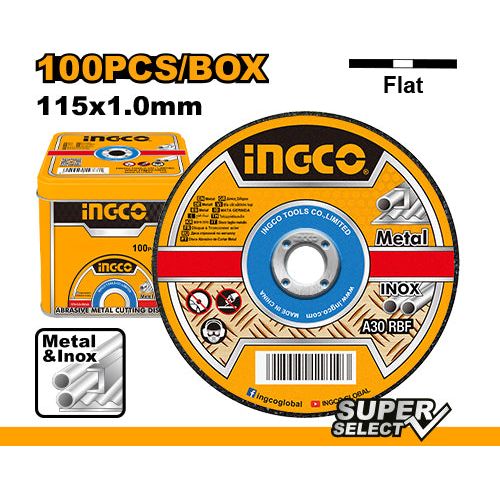 Set 100 Und Disco De Corte Fino Metal - Inox 4-1/2X3/64X7/8 Ingco MCD10115100 - MARKEMSTORE