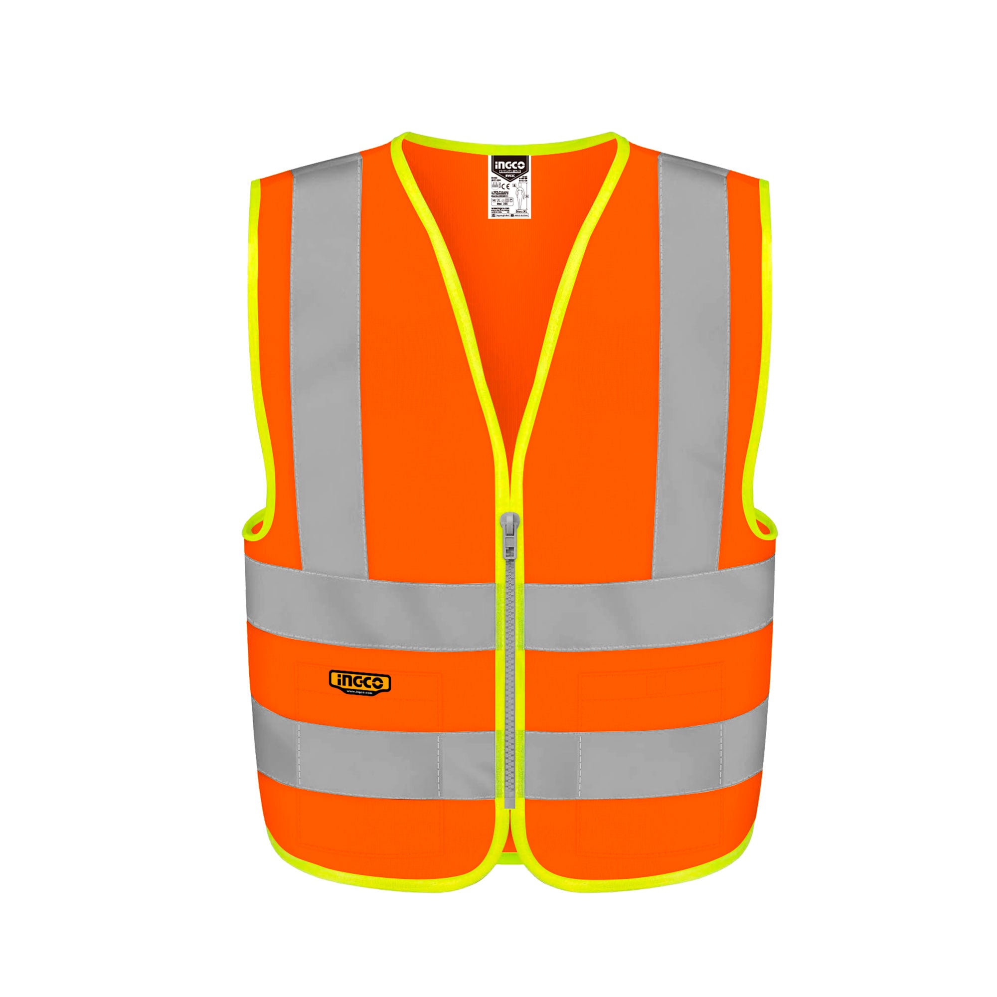 Chaleco Reflectivo de Seguridad INGCO Talla XL Naranja Fluorescente | RV82XL