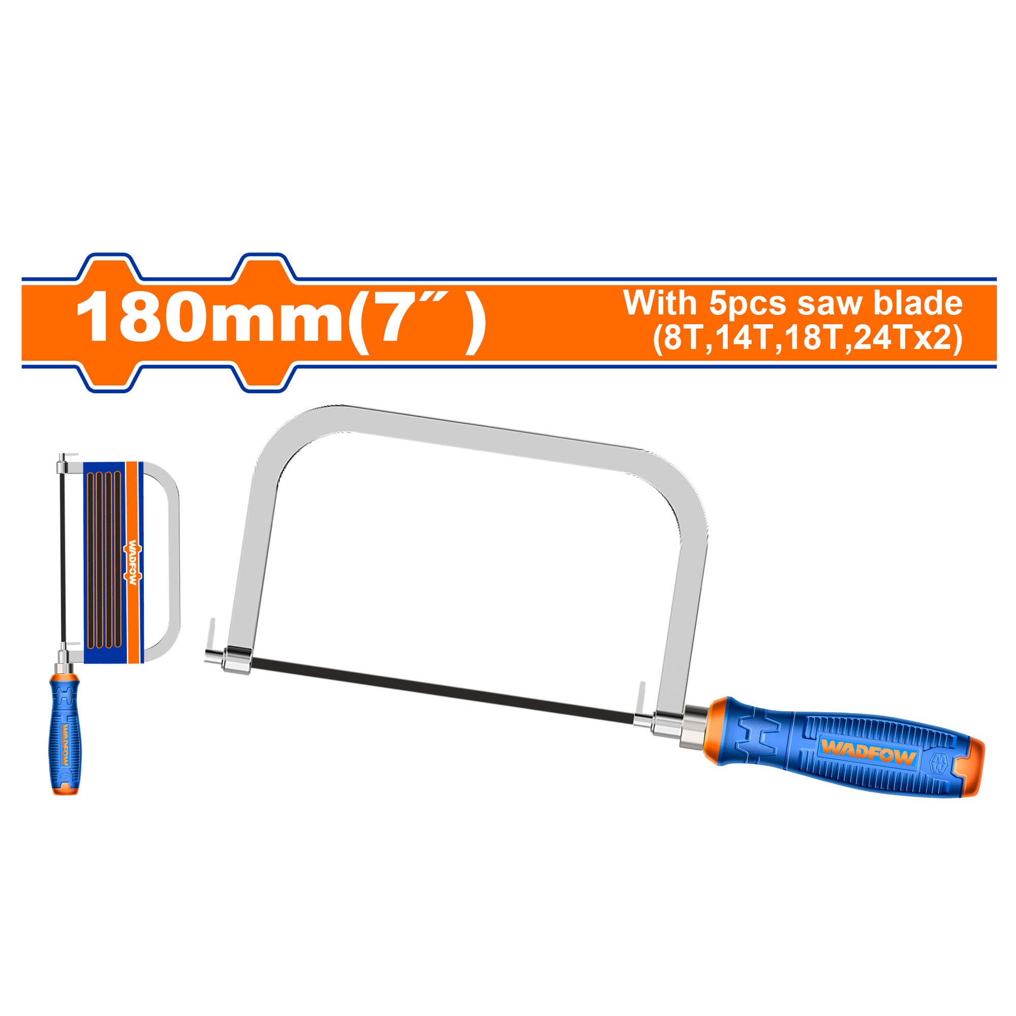 Segueta WADFOW 7" Marco de Segueta Acero con 6 Hojas 65Mn WHF5107
