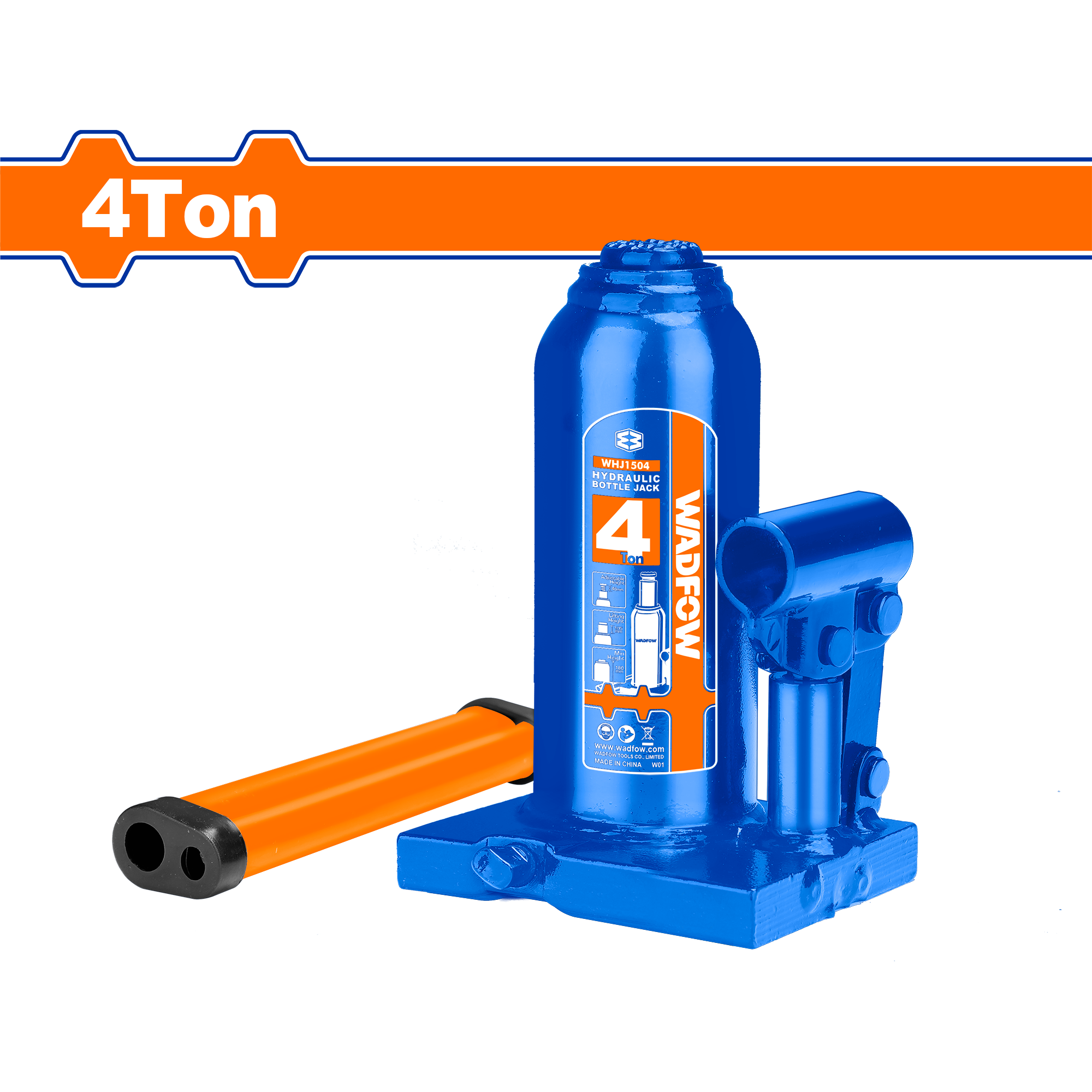 Gato Tipo Botella 4 Ton  Altura Elevación 110Mm WADFOW REF. WHJ1504 - MARKEMSTORE