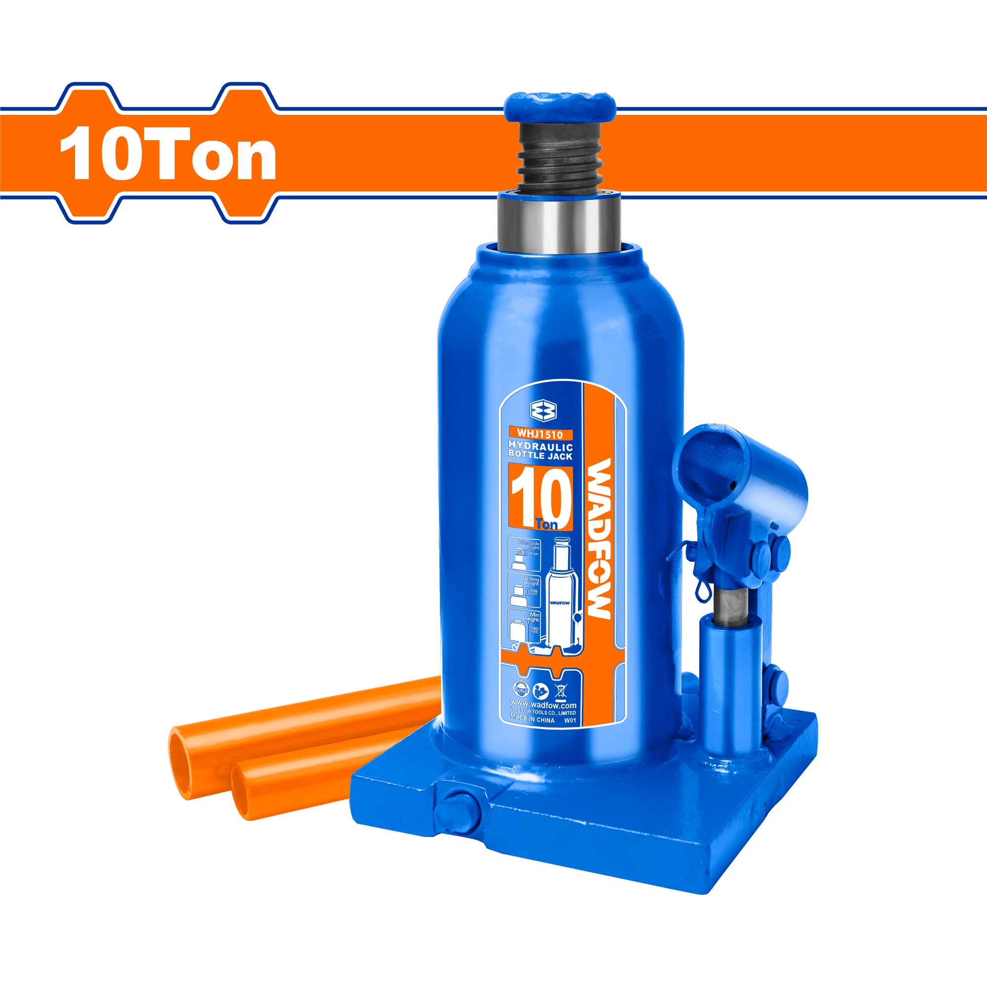 Gato Tipo Botella 10 Ton Altura Elevación 110Mm WADFOW REF. WHJ1510 - MARKEMSTORE