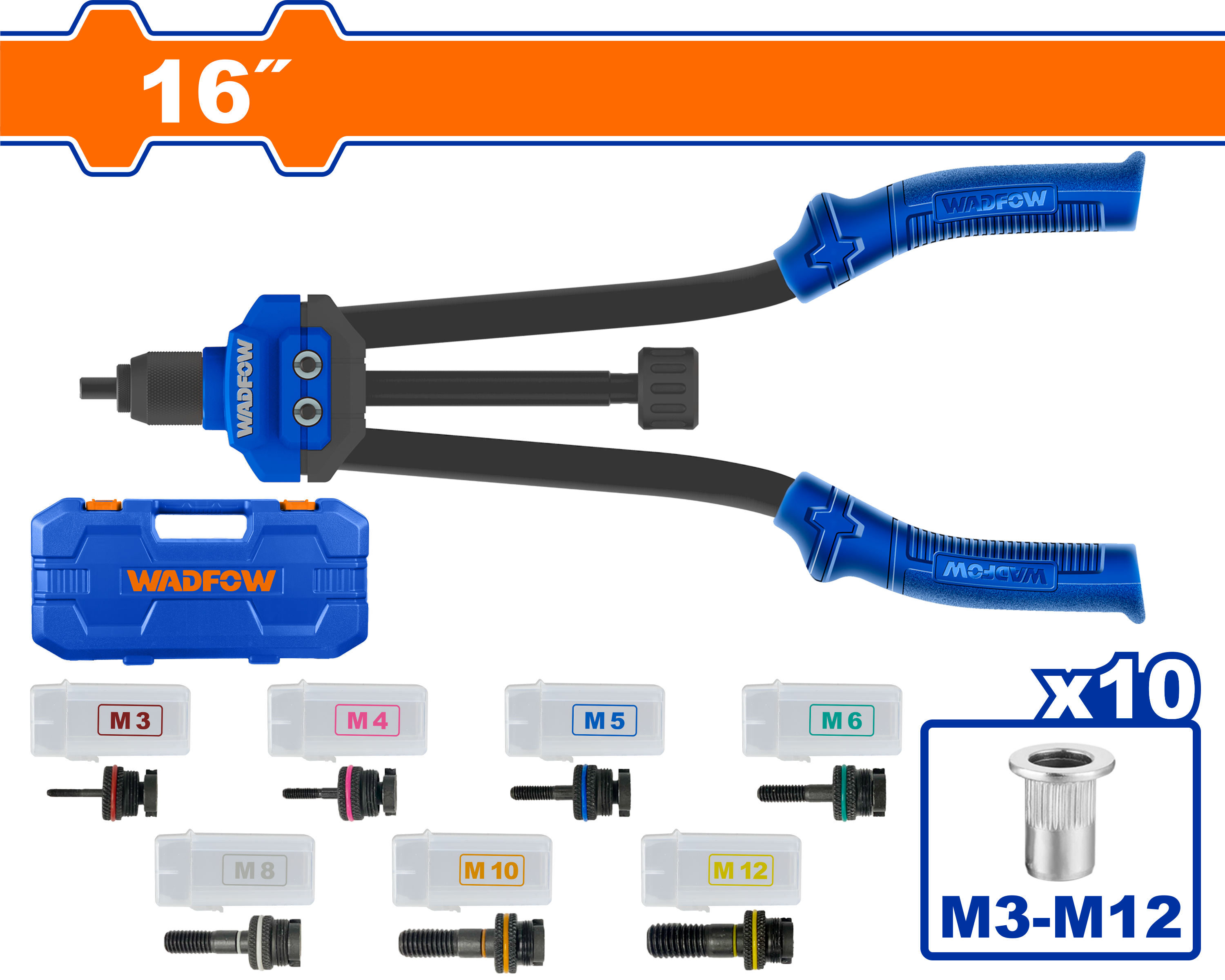Remachadora manual para tuerca remachable de 16´ WADFOW WHR5B16
