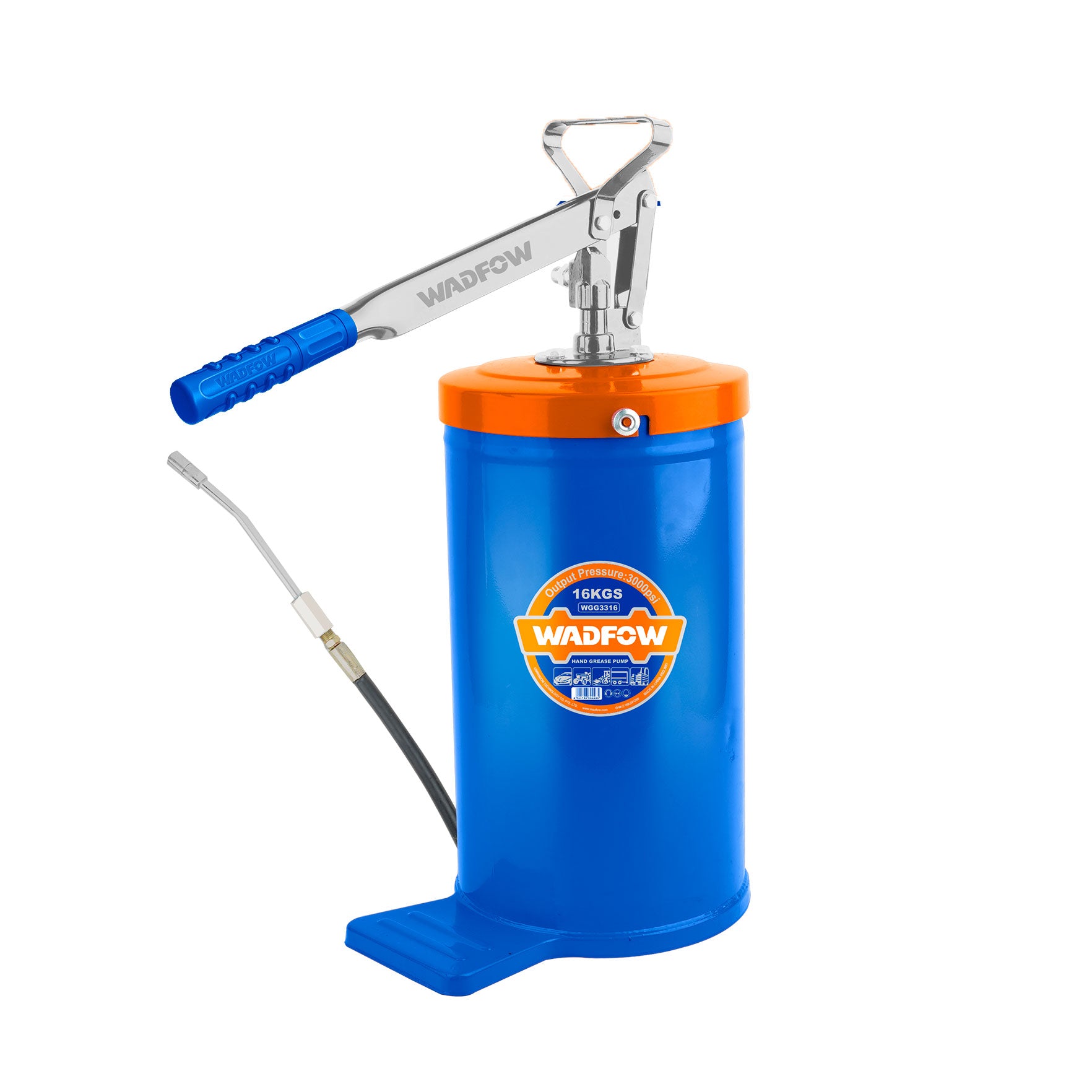Engrasadora manual tipo balde capacidad 16kg  3000PSI WHY1A16