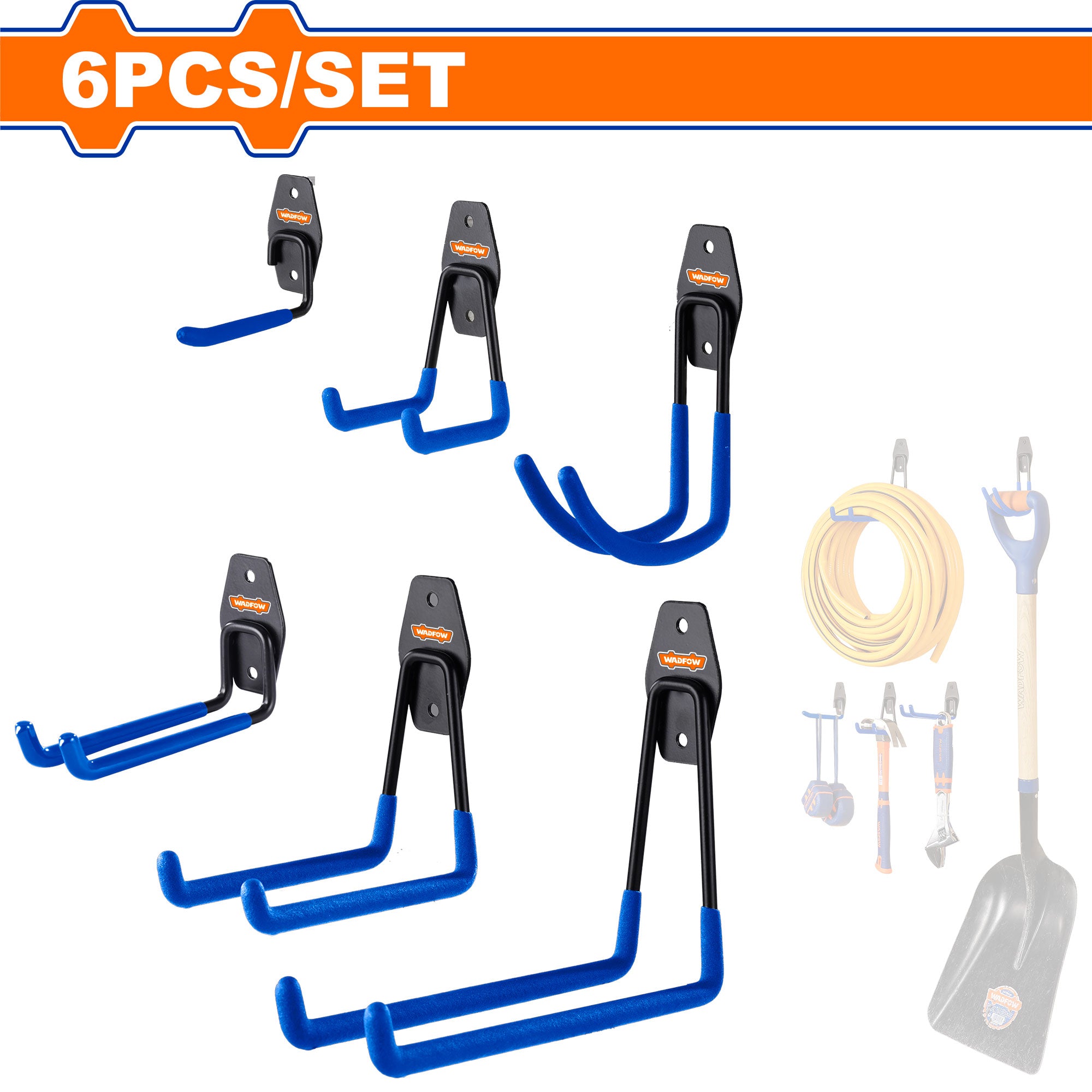 Set 6 Ganchos Individual Para Herramientas Pesada WADFOW WSNG2506