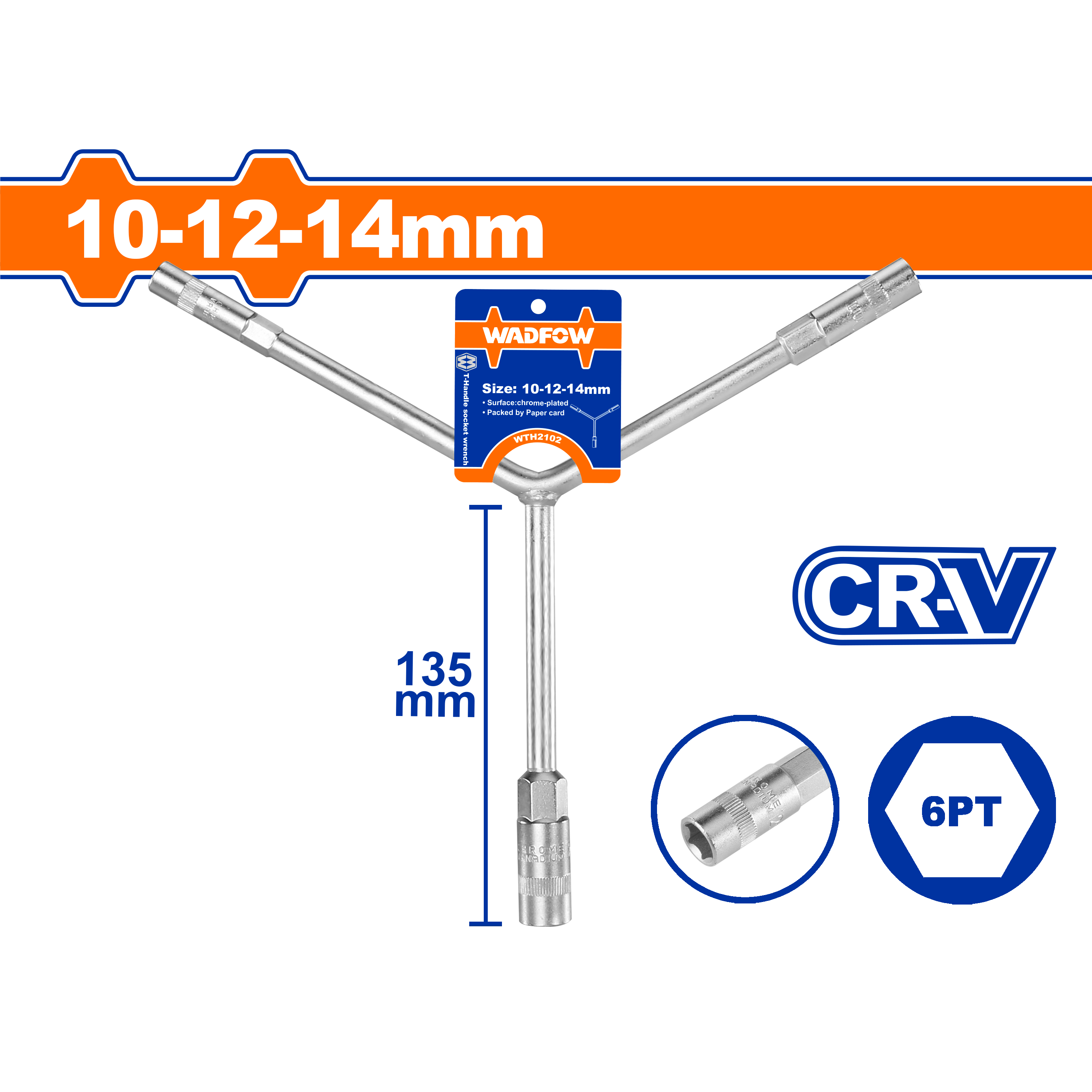 Llave En y Dados 10-12-14Mm Cr-V Cromada WADFOW REF. WTH2102 - MARKEMSTORE