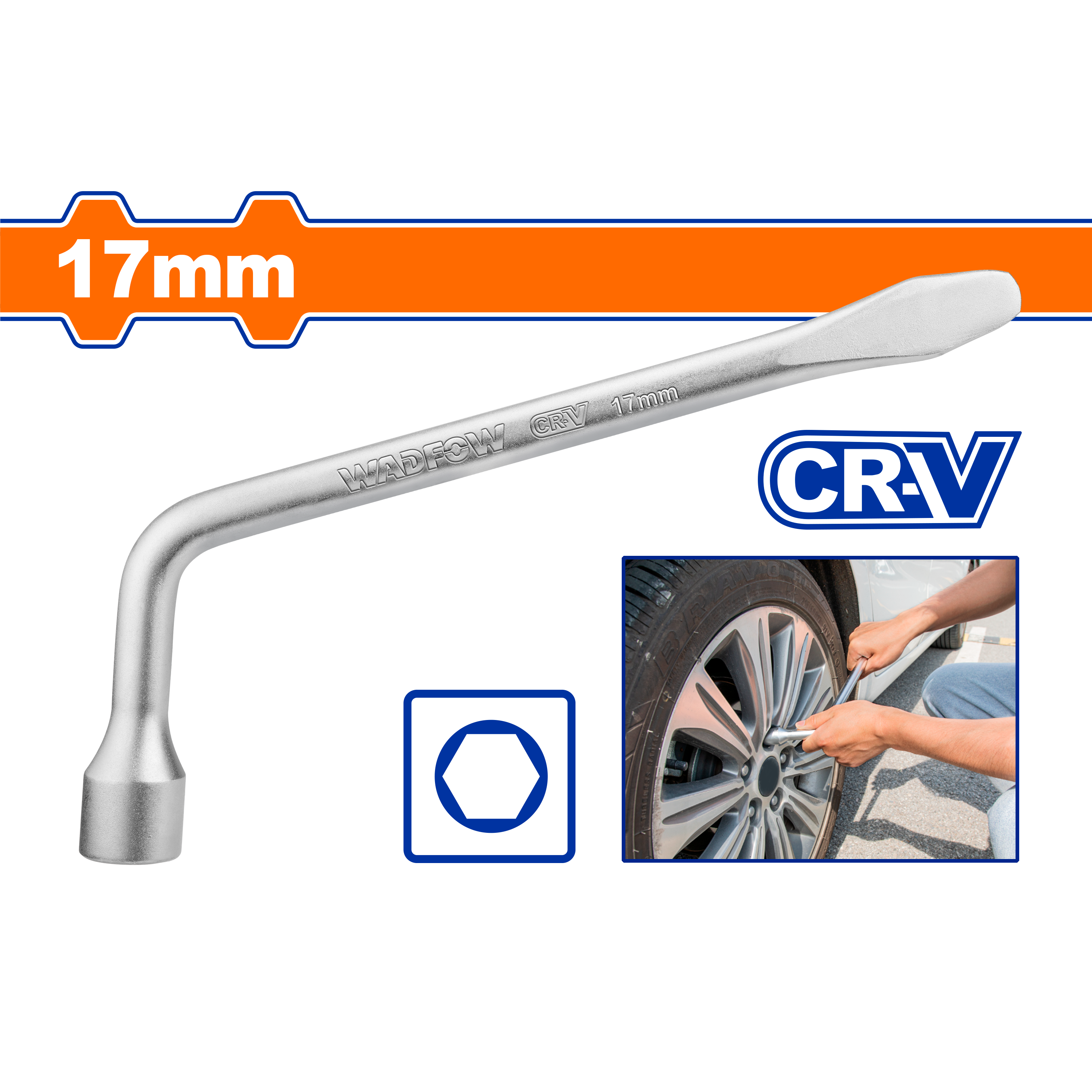 Llave En L Dado 17mm 300mm Lonng Cr-V WADFOW REF. WTH6317 - MARKEMSTORE