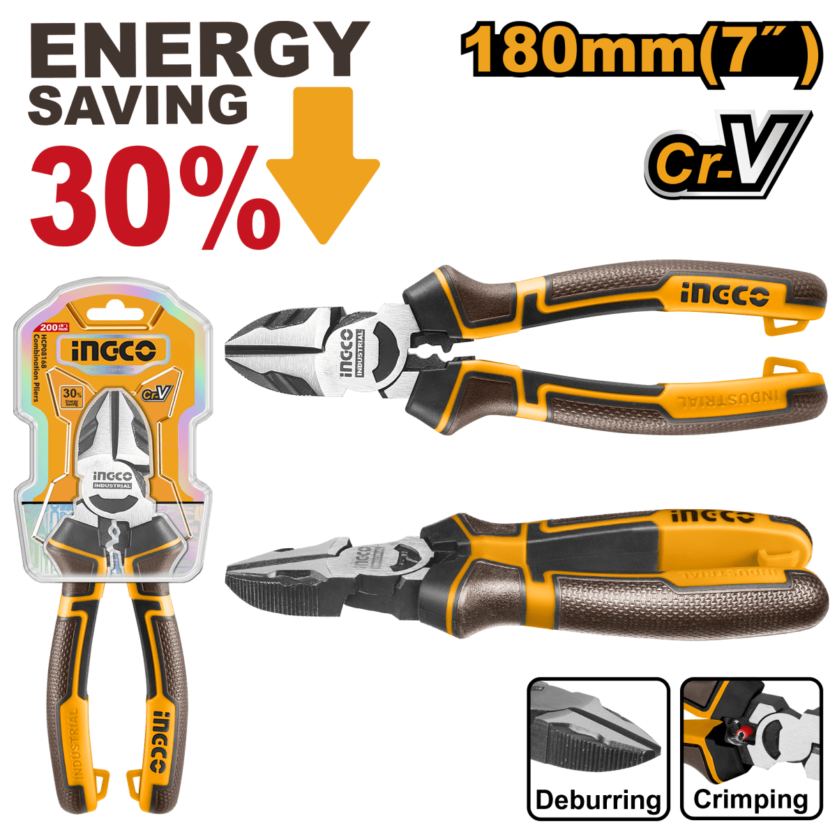 Alicate Corte Diagonal 7" INGCO HHLDCP28180 - MARKEMSTORE - Alicates