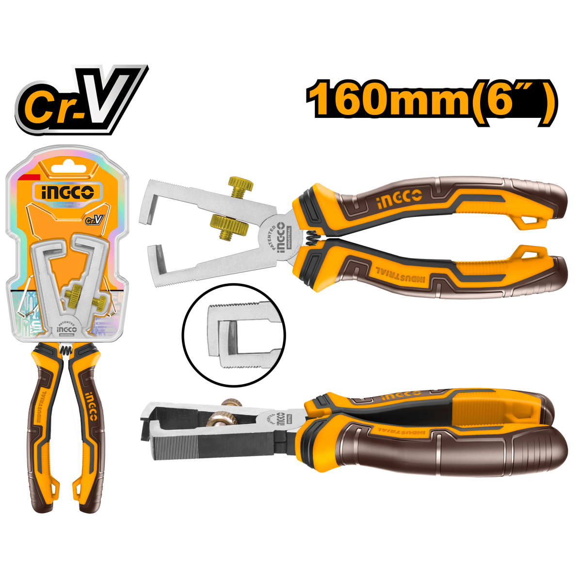 Alicate Pelacable 6 Cr - v INGCO HWSP28160 - MARKEMSTORE - 