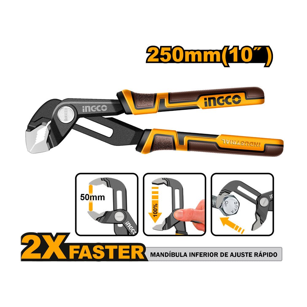 Alicate Pico de Loro INGCO 10" Alicate Ajustable HPP38258 - MARKEMSTORE - Alicates