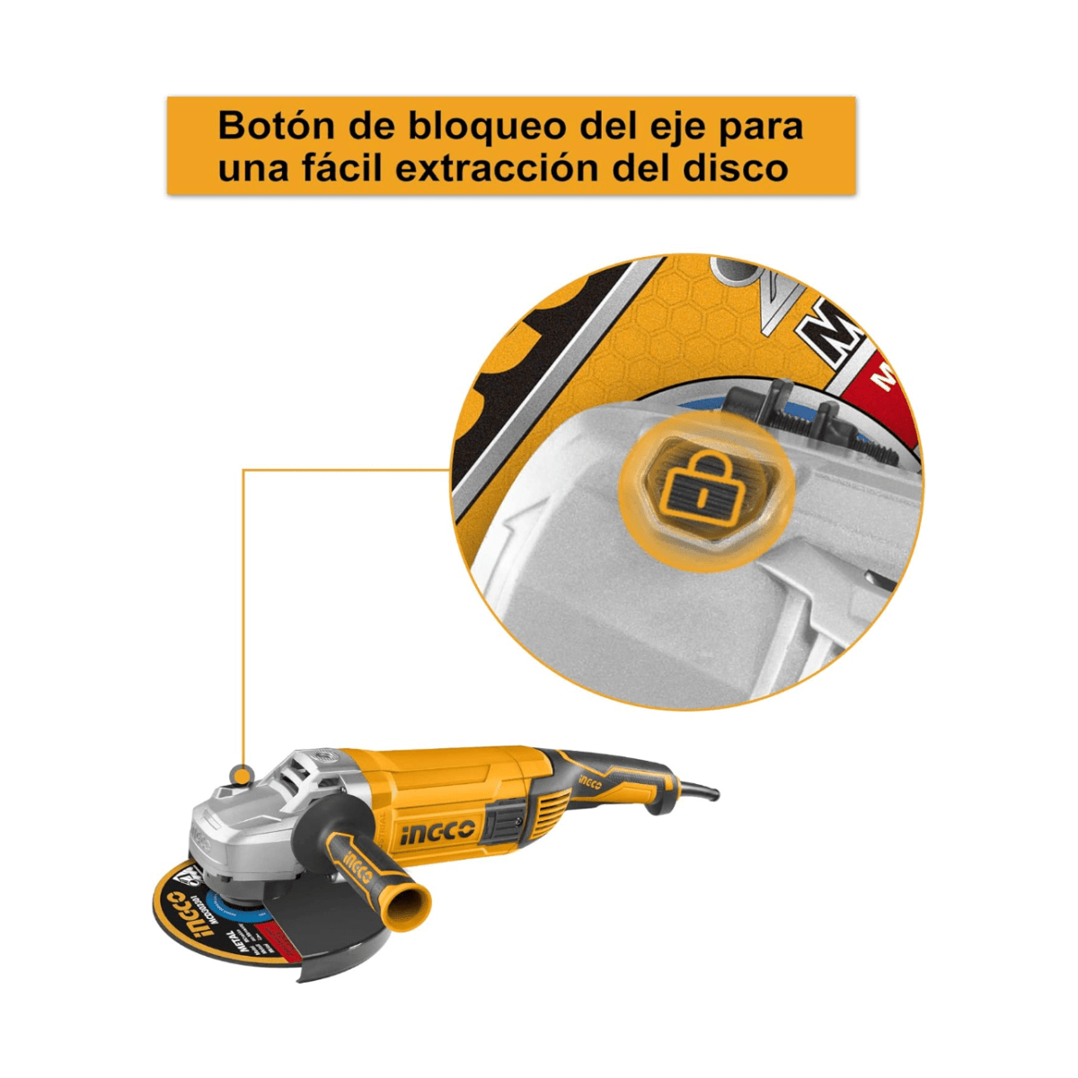Amoladora Angular 9" 2400w Ingco UAG24008 - MARKEMSTORE - Pulidoras