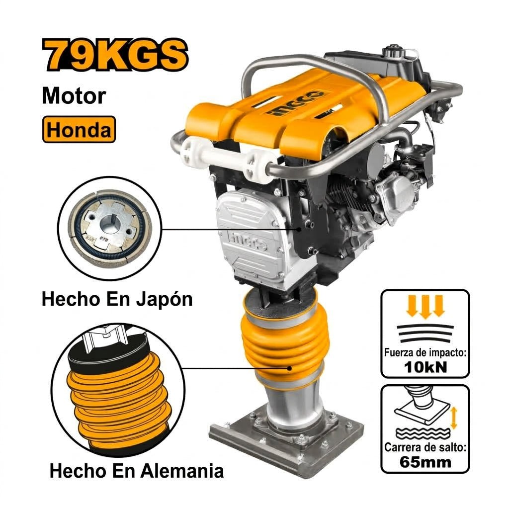 Apisonadora A Gasolina Motor Honda 5,5Hp INGCO Grt75-1 - MARKEMSTORE - Herramientas a Gasolina