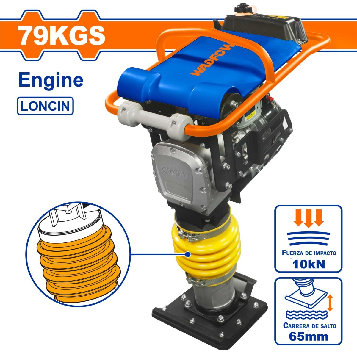 Apisonadora a Gasolina Motor Loncin 6,5Hp Wadfow WTA1A80 - MARKEMSTORE - Herramientas a Gasolina