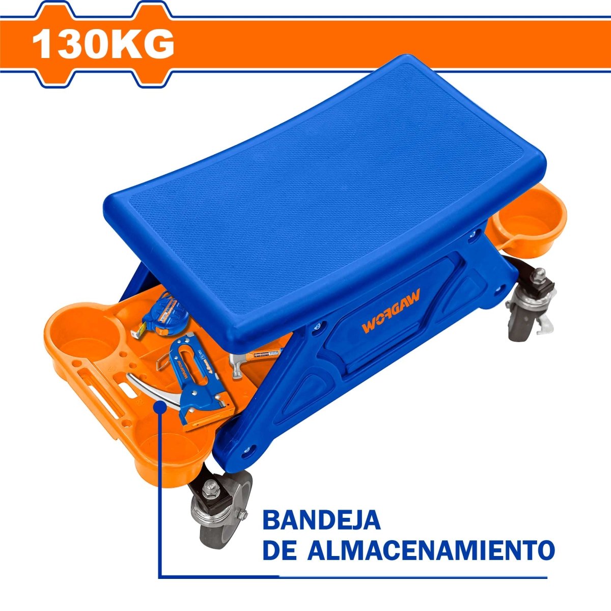 Asiento Mecánico Soporte 130Kgs C/Ruedas Wadfow WNC1531 - MARKEMSTORE - Herramientas Mecánicas