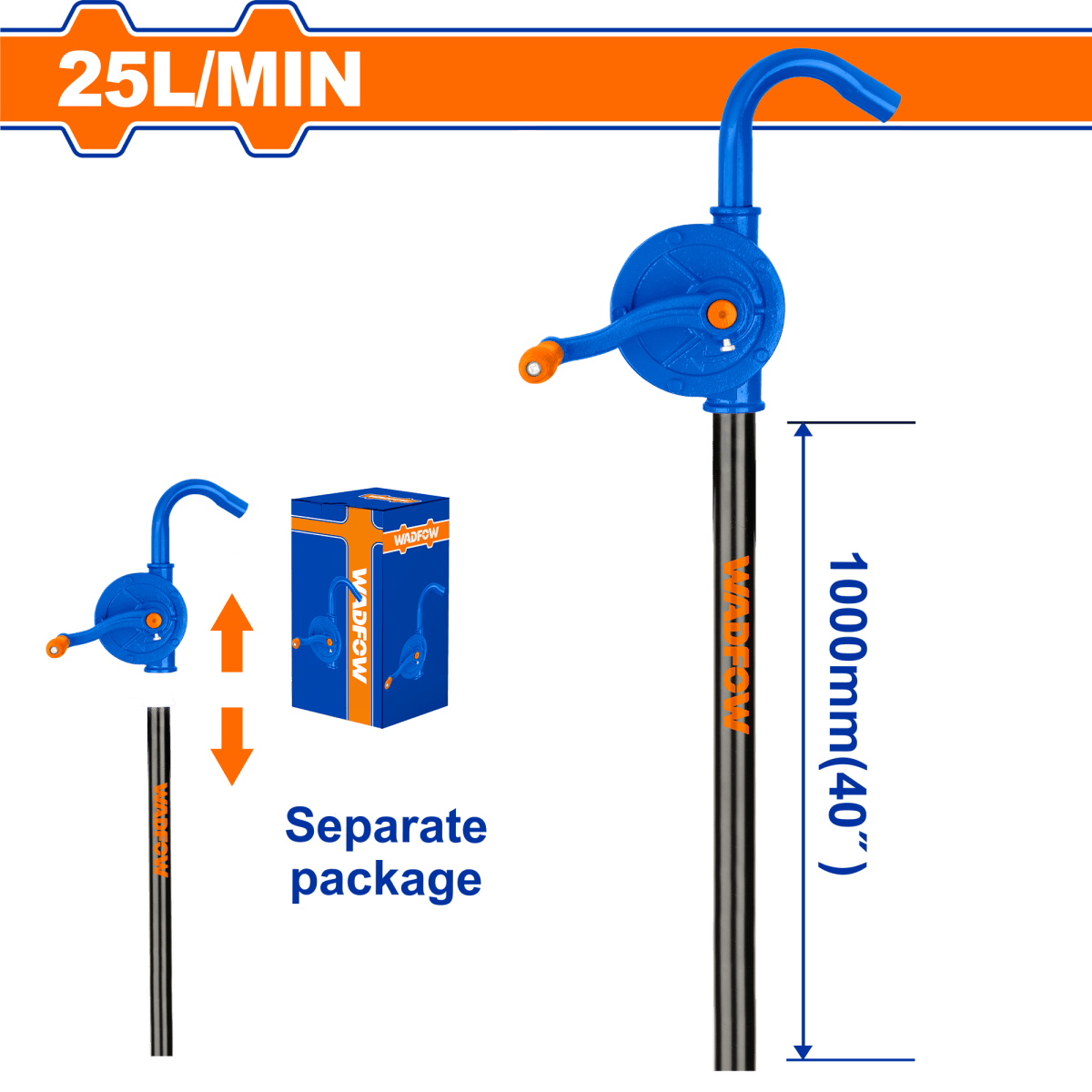 Bomba De Aceite Manual 25L/Min 127Cm Zincada WADFOW REF. WHY2525 - MARKEMSTORE - 