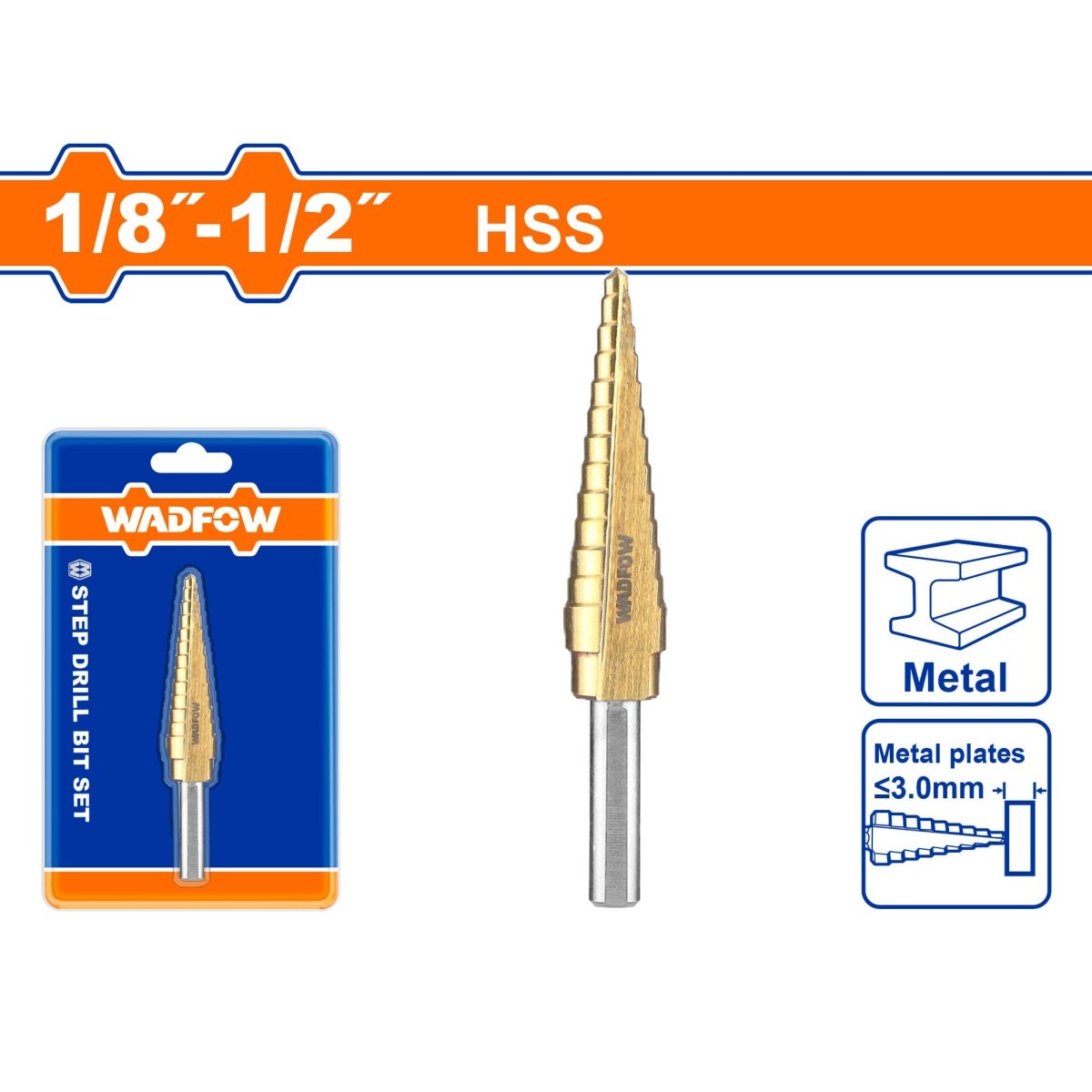 Broca Escalonada WADFOW HSS Vástago SDS Plus - MARKEMSTORE - Brocas