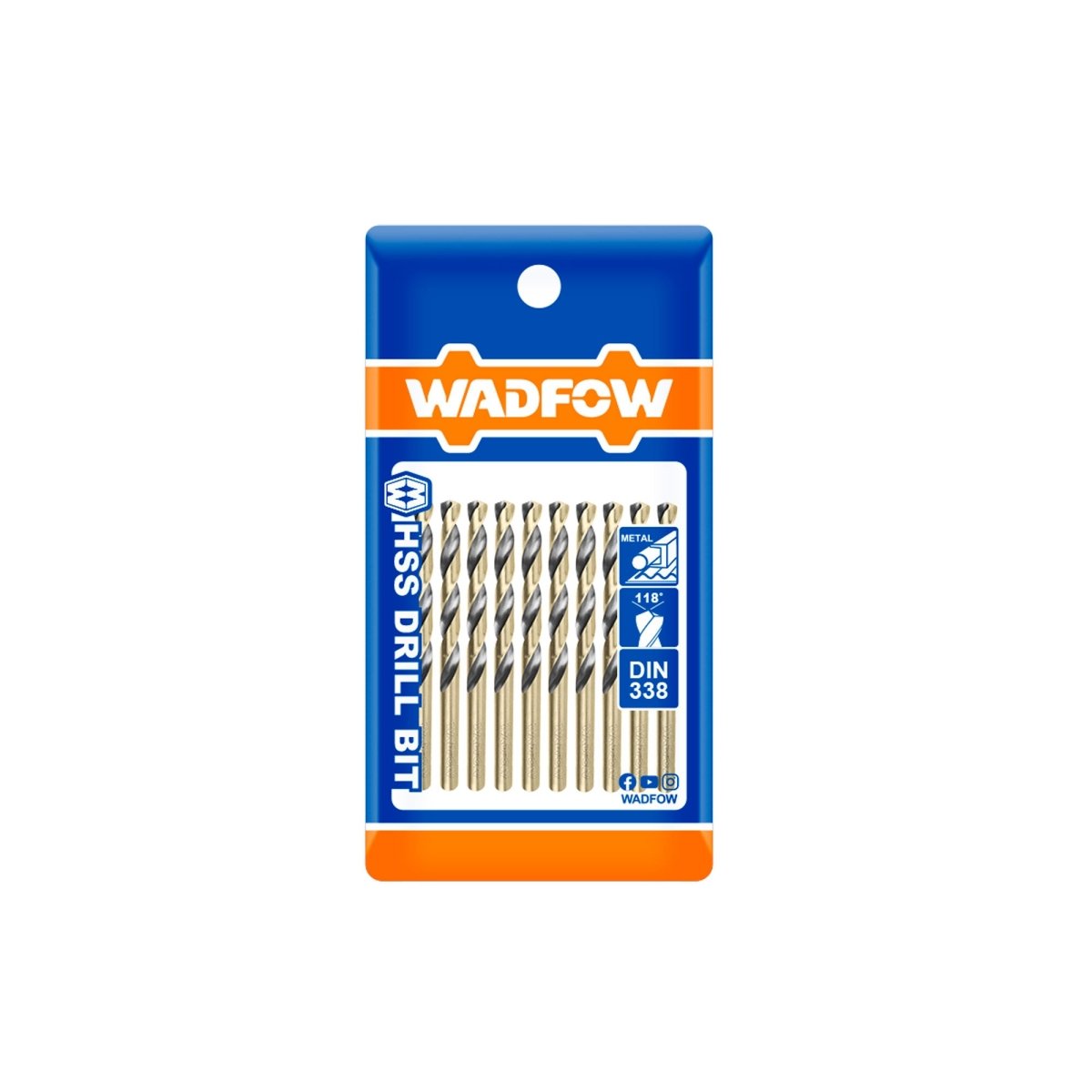 Broca HSS Para Metal 1/4 Pulgada WADFOW UWTD8907 - Paquete de 10 Unidades - MARKEMSTORE - Brocas
