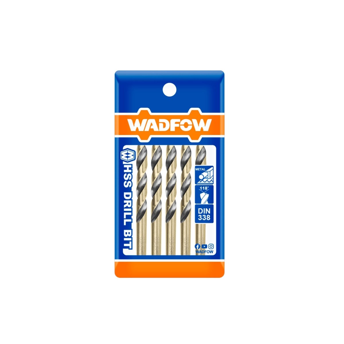 Broca HSS Para Metal 5/16 Pulgada WADFOW UWTD8908- Paquete de 5 Unidades - MARKEMSTORE - Brocas