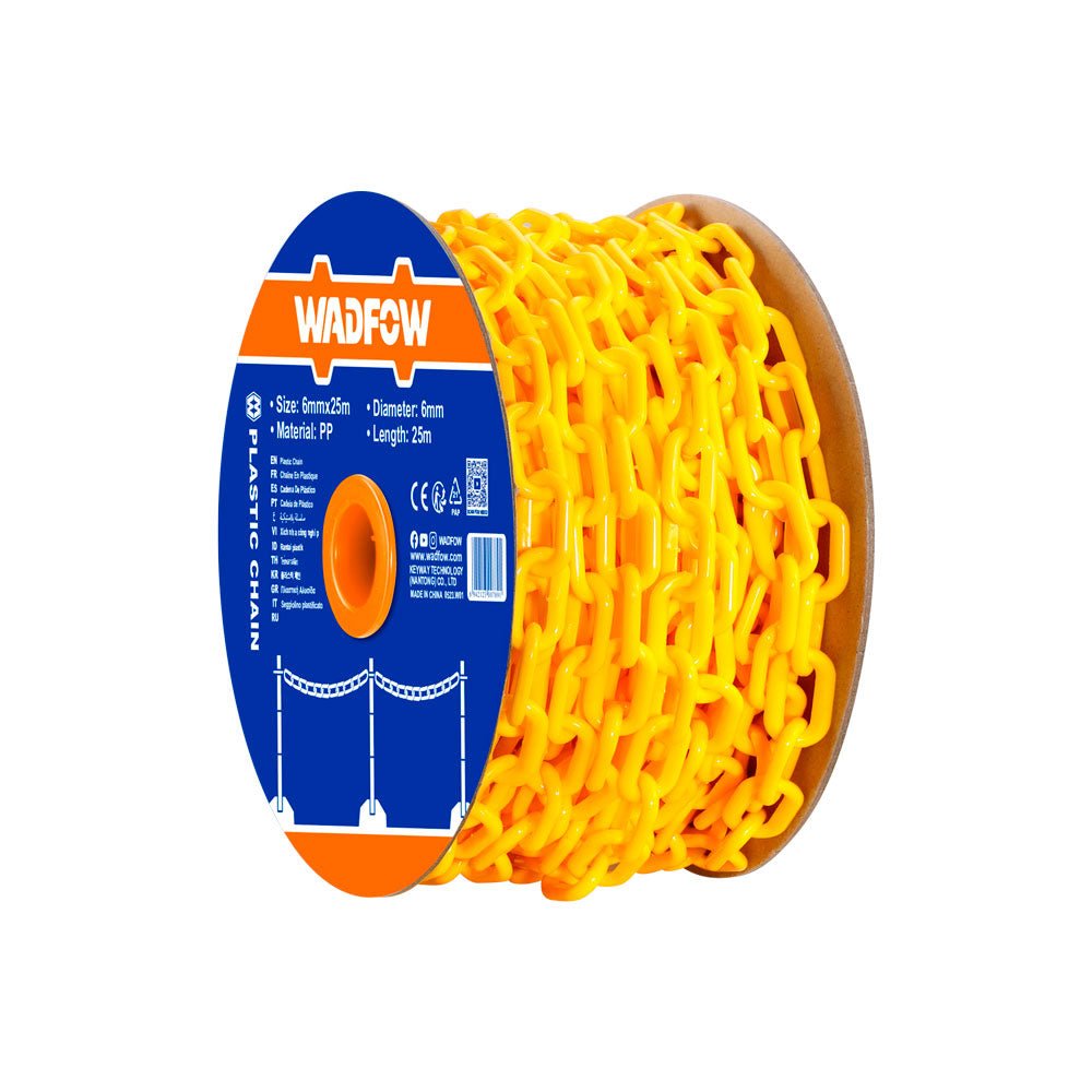 Cadena Plástica Amarilla WADFOW 6mm x 25m WYJ6A06 - MARKEMSTORE - Seguridad Industrial