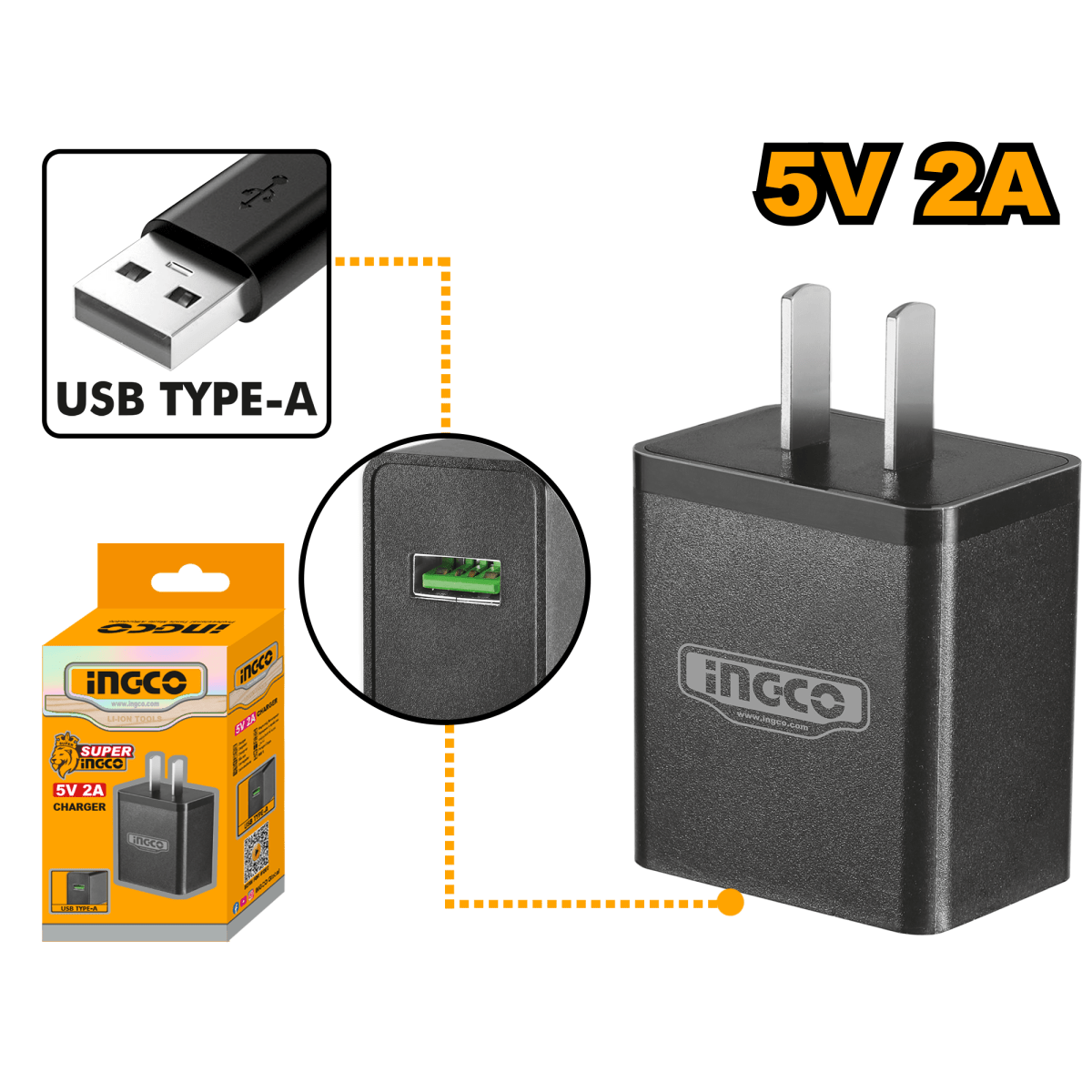Cargador 5V 110/120V 50/60Hz Usb Tipo A Ufcli120502 - MARKEMSTORE - 
