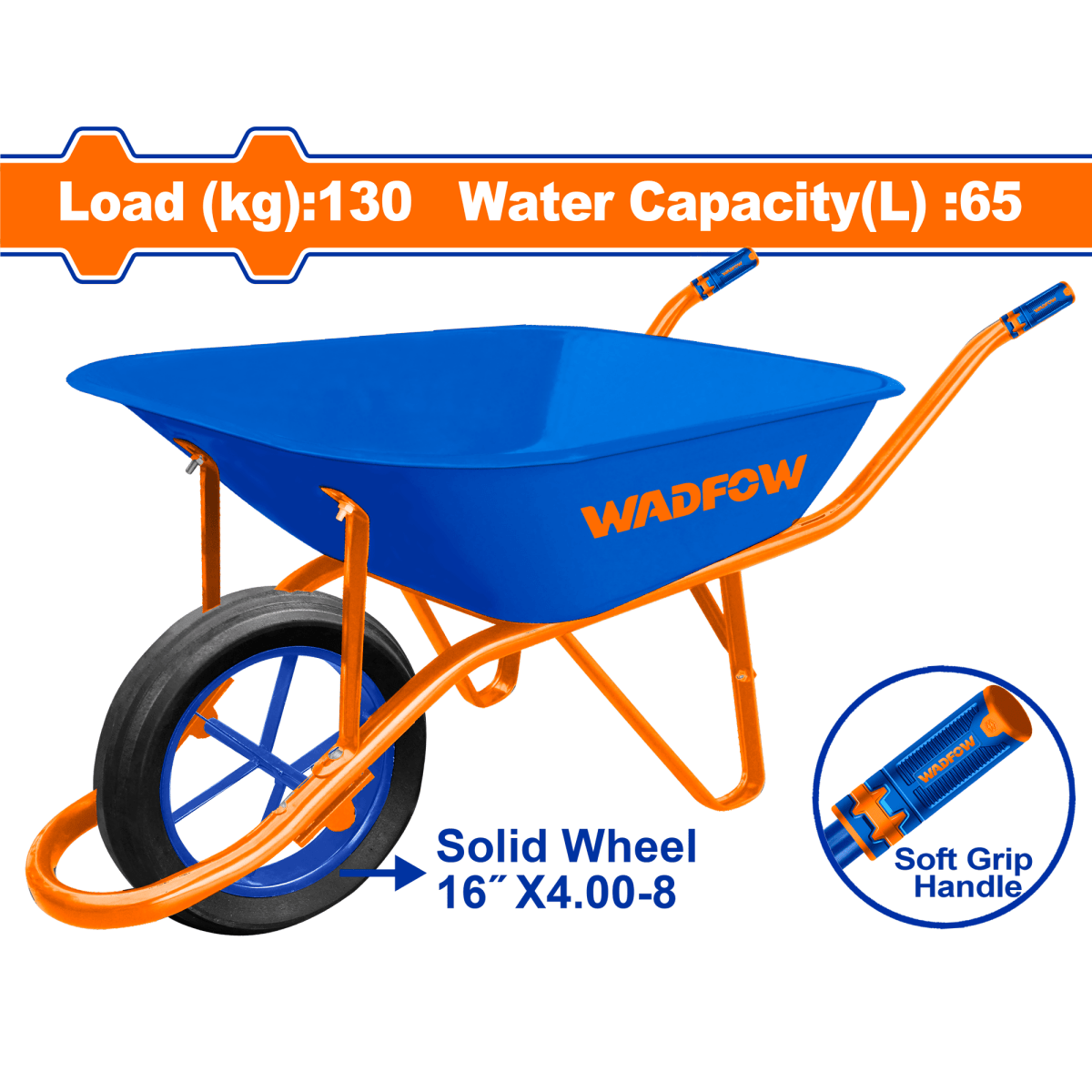Carretilla Cap 130 Kg Wadfow WWB1F02 Rueda Solida - MARKEMSTORE - 