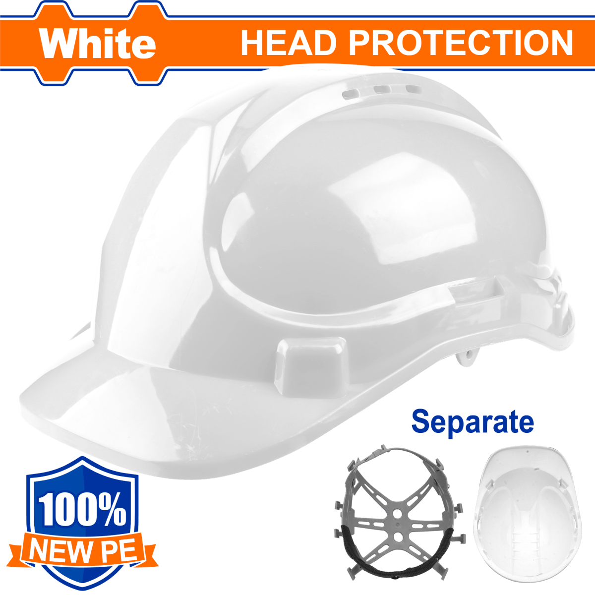 Casco Seguridad Blanco Suspensión 6 Puntos Wadfow WSH1303 - MARKEMSTORE - Casco