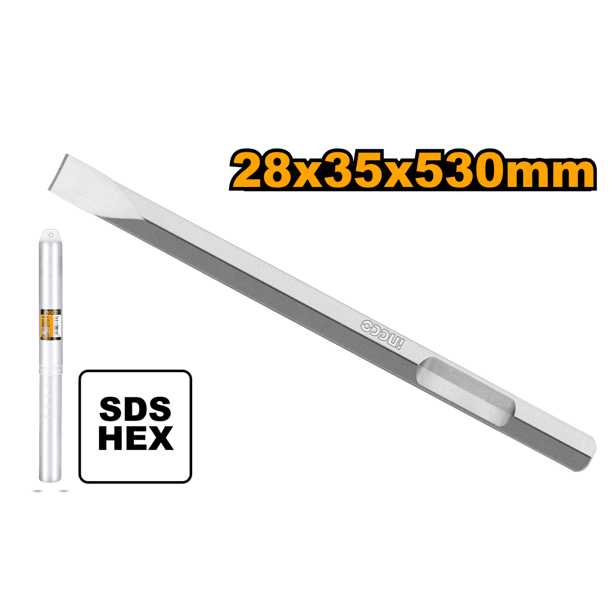 Cincel Sds Hex De Pala 28X35X520mm INGCO DBC04352012 - MARKEMSTORE - 