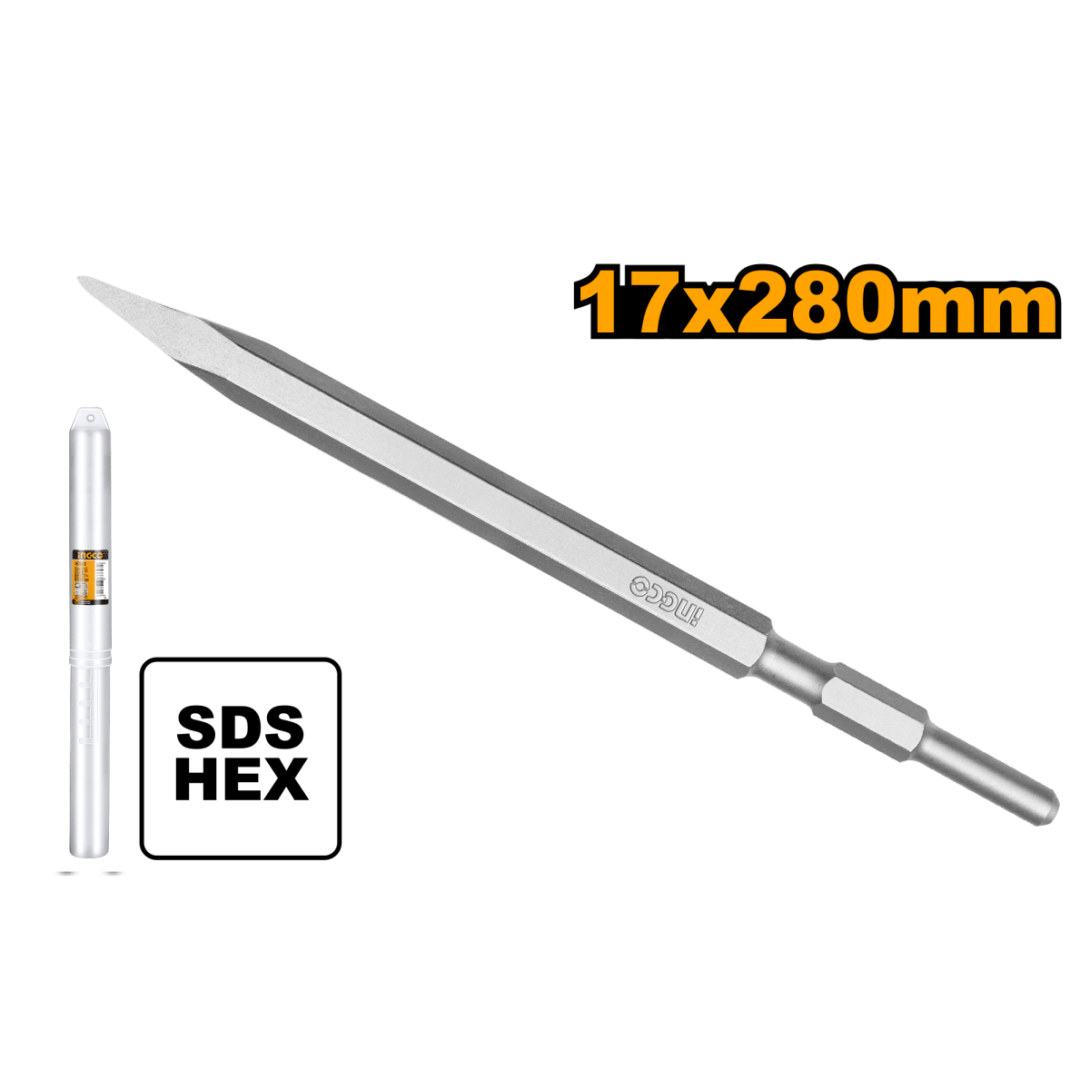 Cincel Sds Hex De Punta 17x280mm INGCO DBC0512801 - MARKEMSTORE - 
