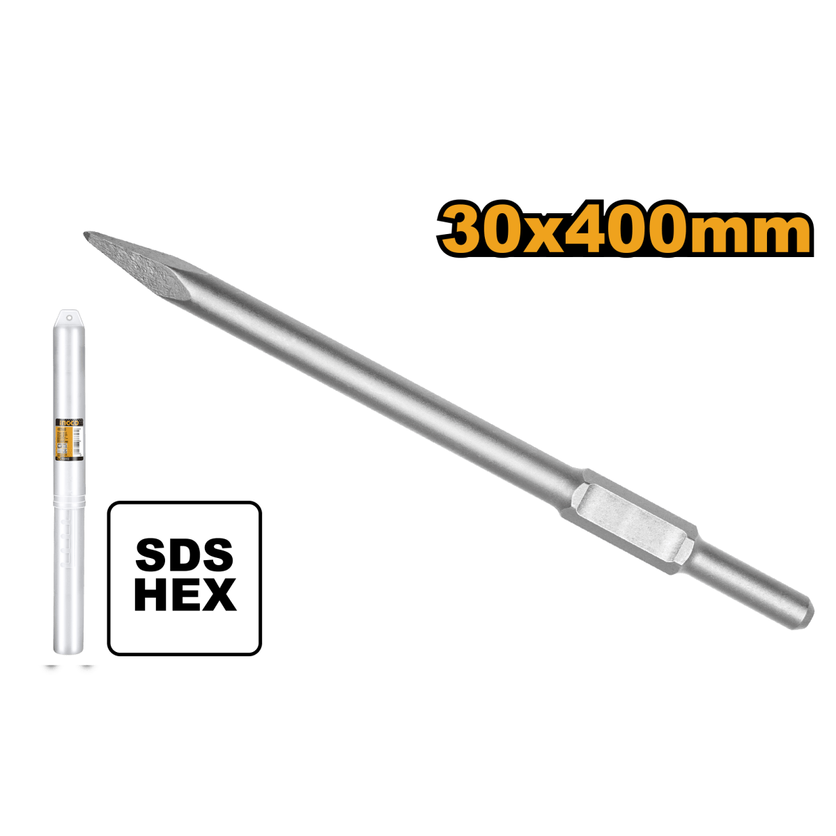 Cincel Sds Max De Punta 30X400 INGCO DBC03340011 - MARKEMSTORE - Rotomartillo