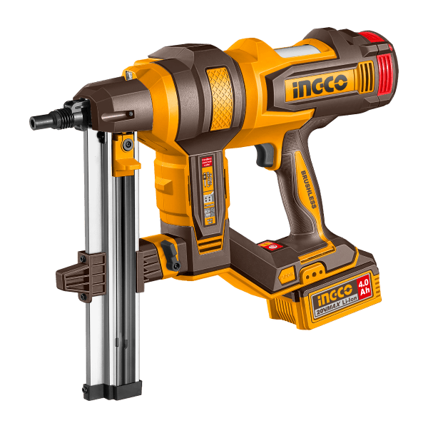 Clavadora para Concreto INGCO 20V Sin Escobillas 19 - 40mm + 2 Baterías 4Ah y 1000 Clavos UCCNLI9008 - MARKEMSTORE - 