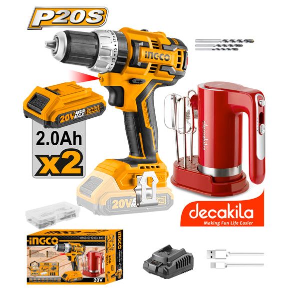 Combo: 1 Taladro Inalámbrico Impacto (UCIDLI20608) y 1 Batidora Inalámbrica 90W (KMMX006R) - UCOSLI23023 - MARKEMSTORE -