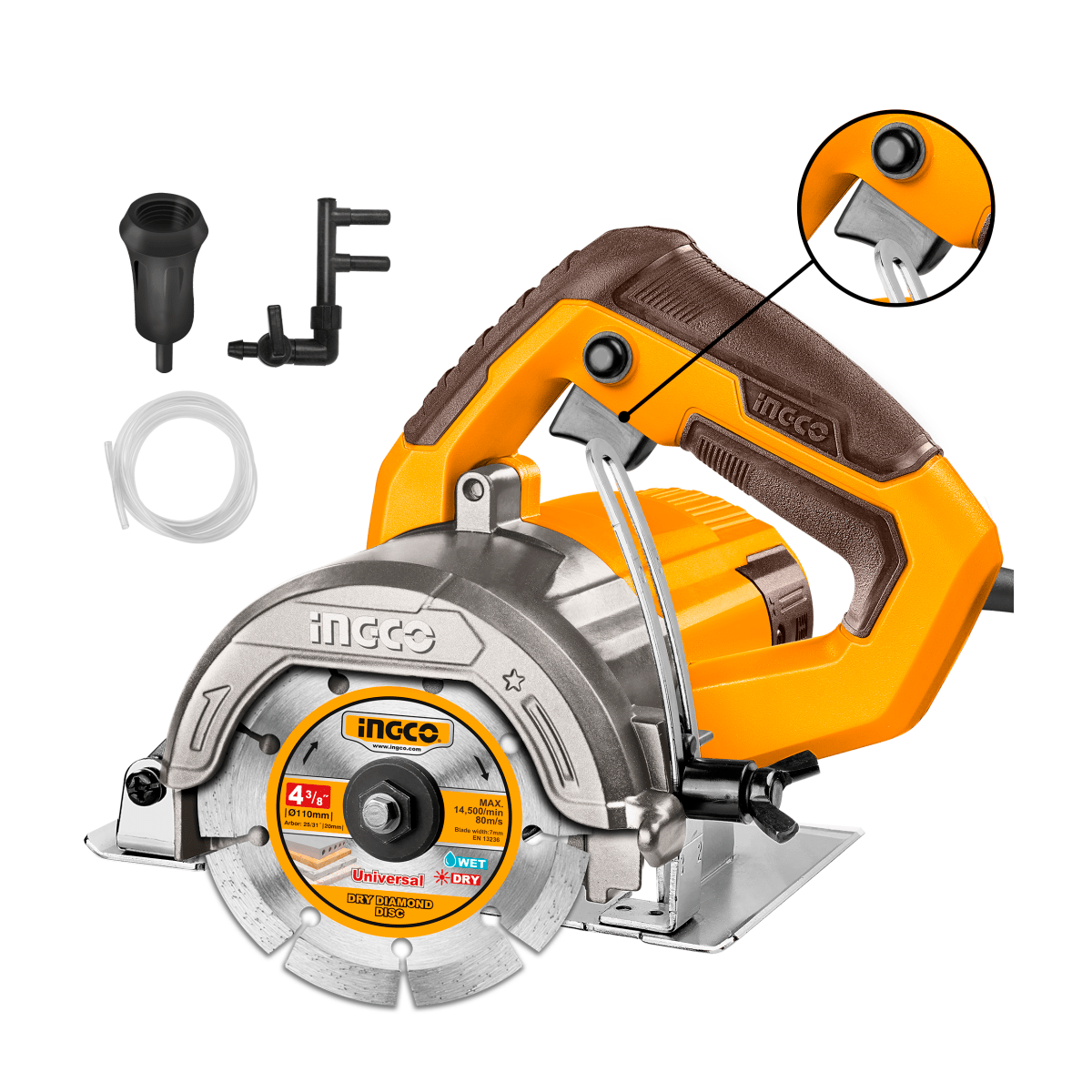 Cortadora De Marmol 1400W Capacidad De Corte 1,3 INGCO UMC140068 - MARKEMSTORE - 