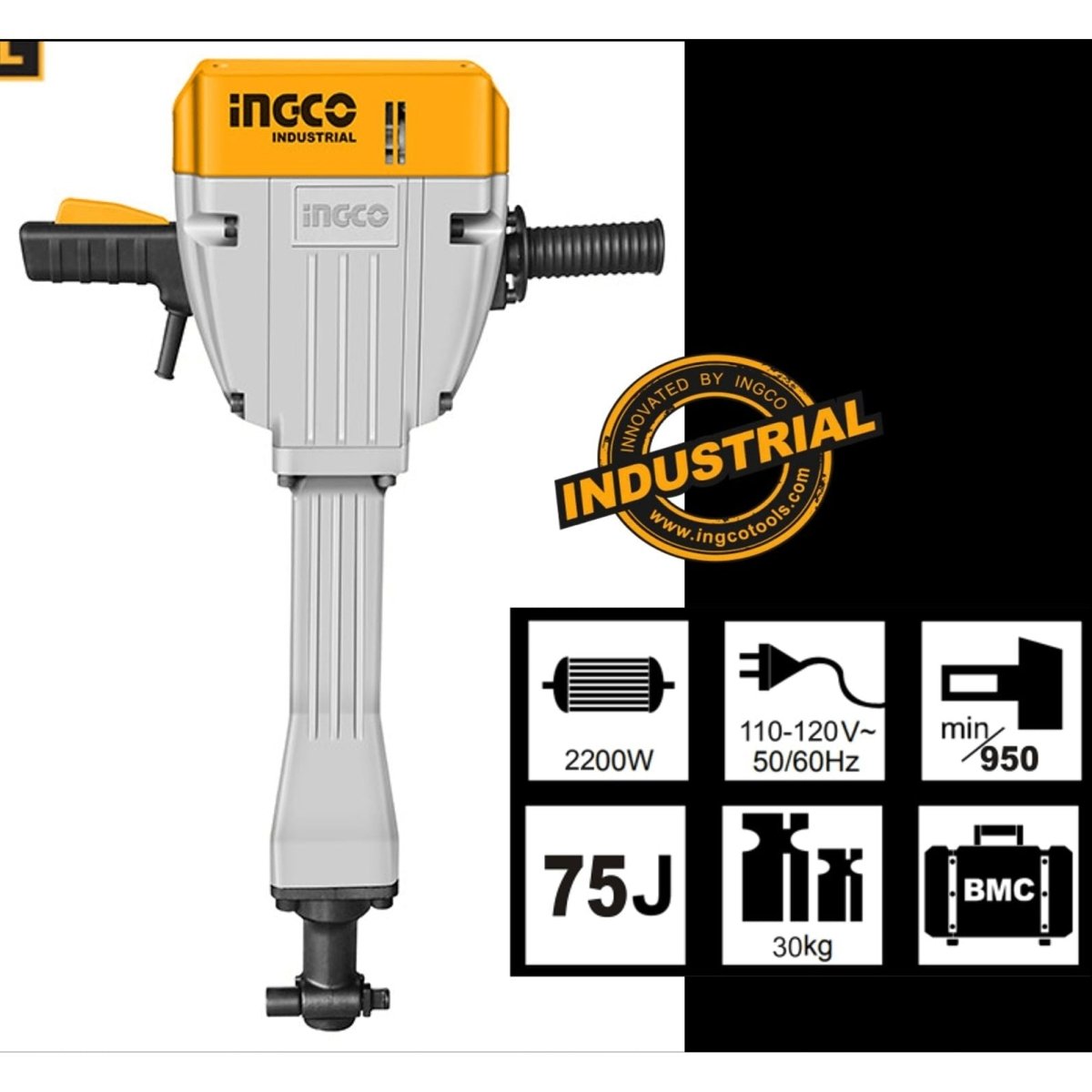 Demoledor 2200W Con 2 Cinceles Ingco UPDB22001 - MARKEMSTORE - 