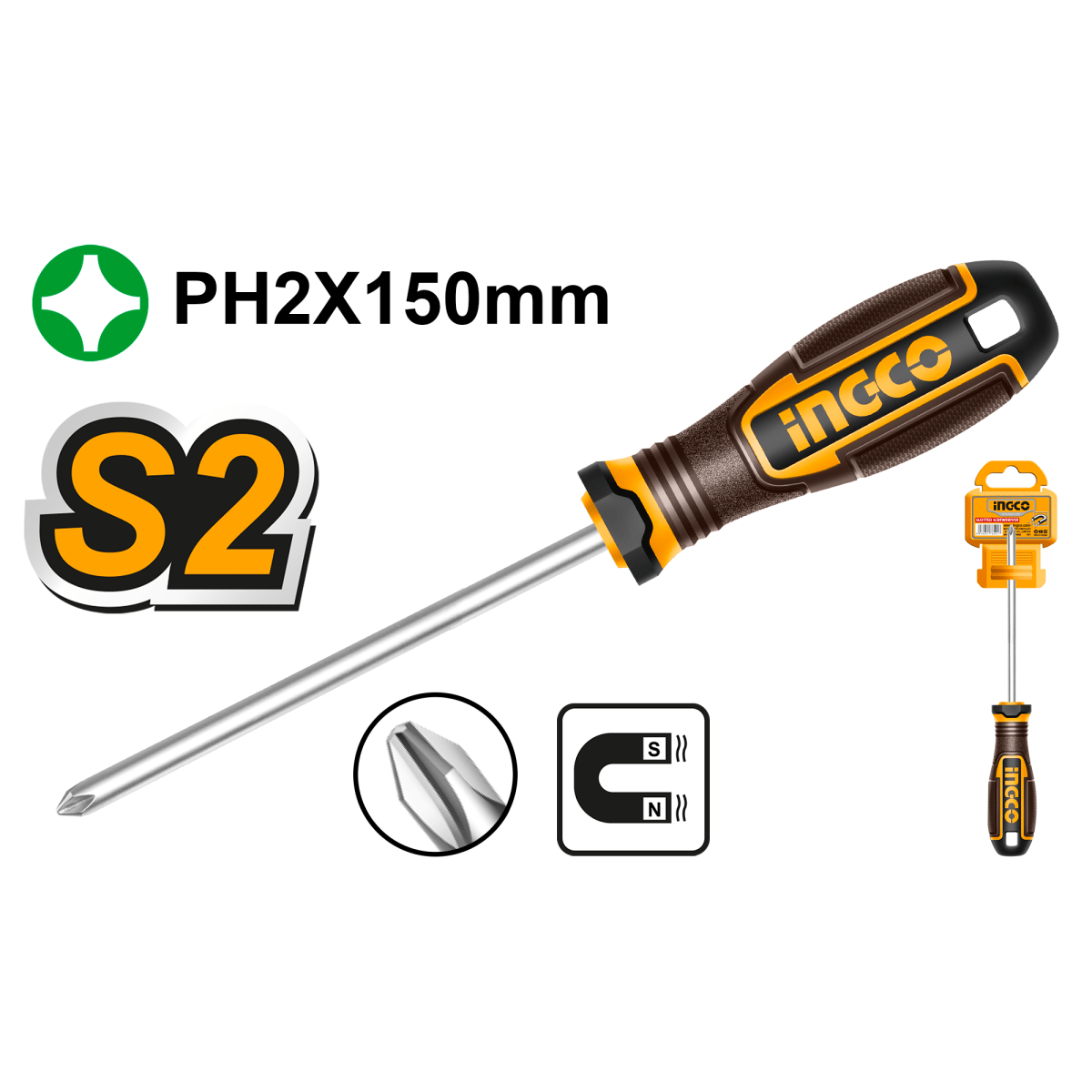 Destornillador Phillips 6X150Mm INGCO HSDPH2150 - MARKEMSTORE - Ferreteria