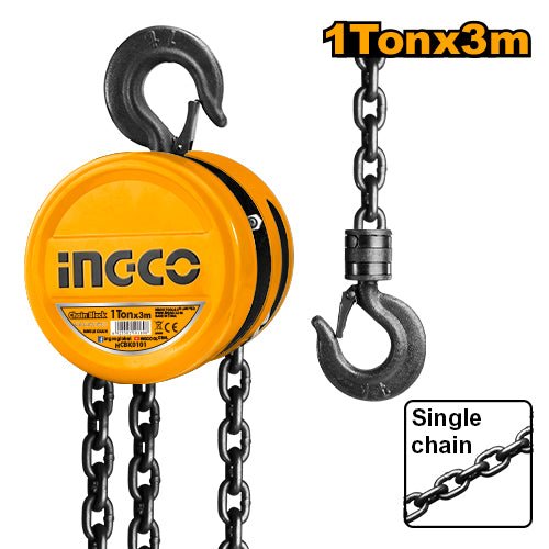 Diferencial Manual De Cadena 1Ton 3Mts X 1 Cadena Ingco Hcbk0101 - MARKEMSTORE - 
