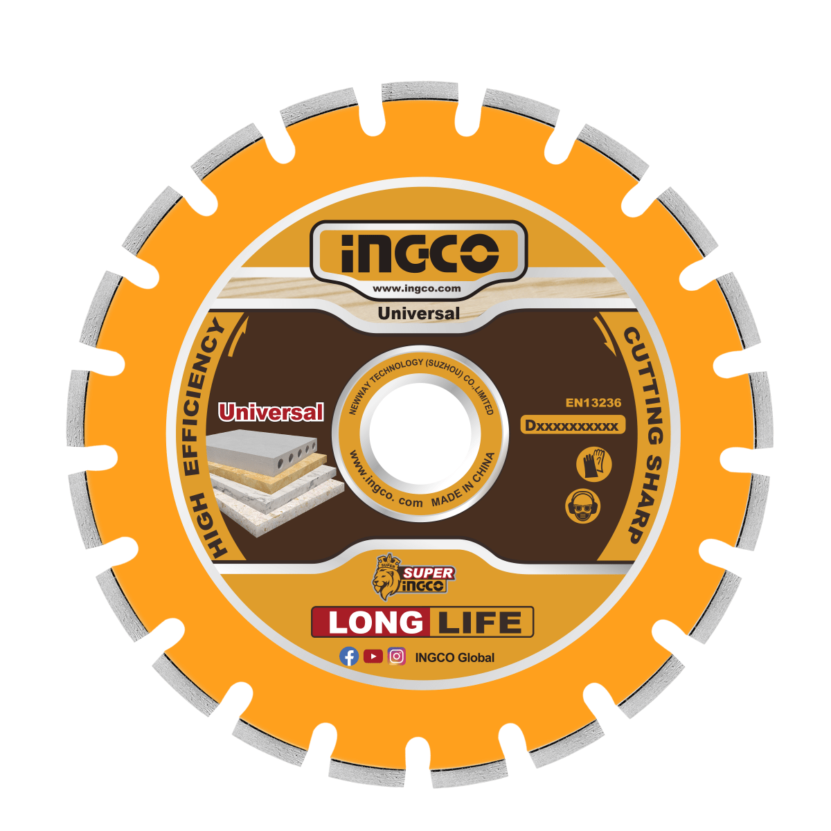 Disco Diamantado Segmentado 14X25,4Mm INGCO DMD033551 - MARKEMSTORE - 