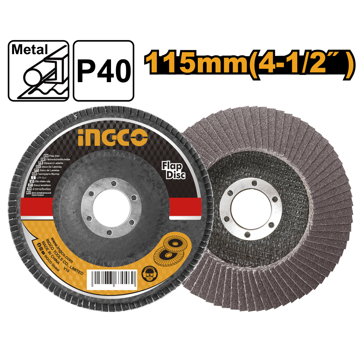 Disco Flap 115X22Mm G40 Ingco Fd1151 - MARKEMSTORE - Accesorios Para Pulidora