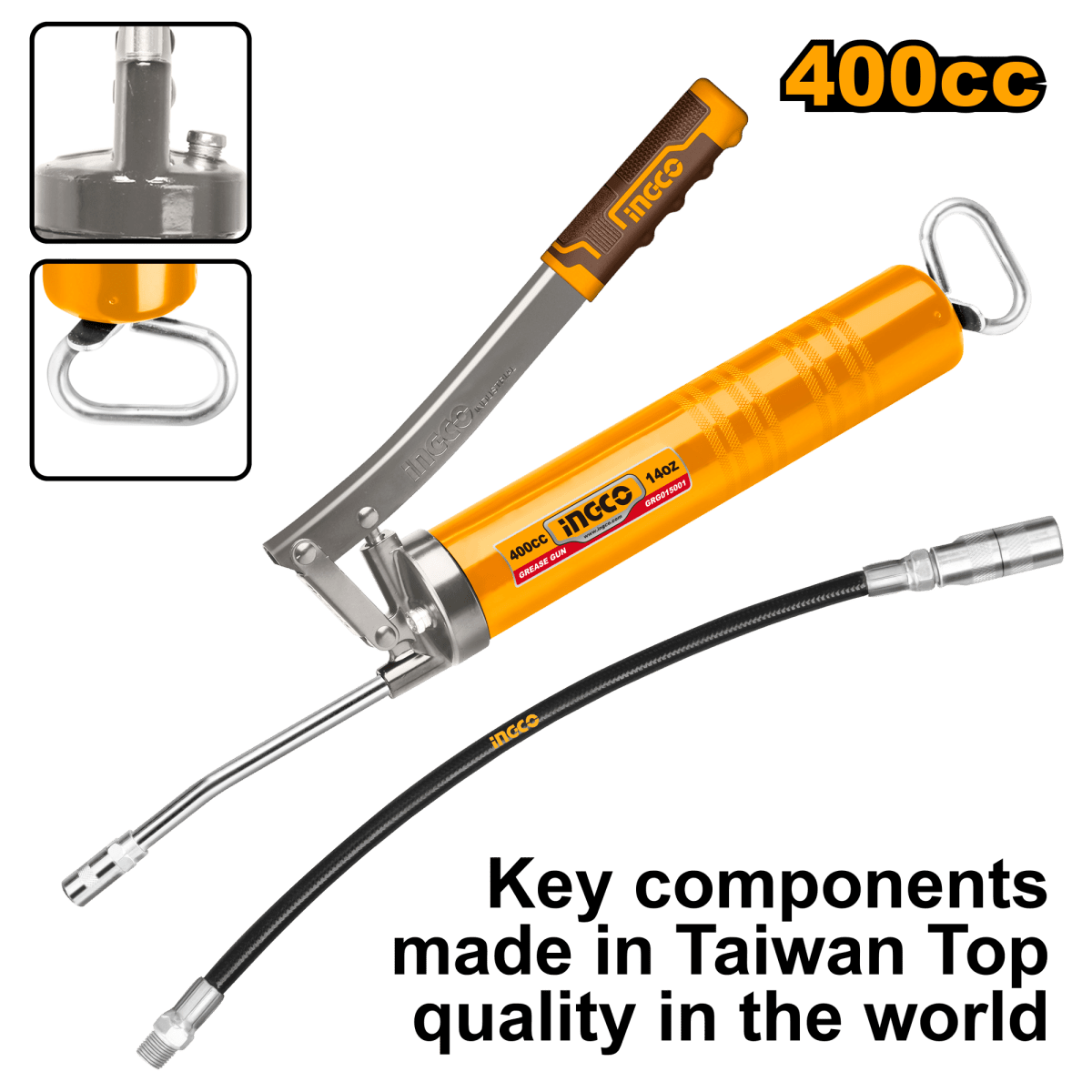 Engrasadora Tipo Pesado 400cc/14oz INGCO GRG015001 - MARKEMSTORE -