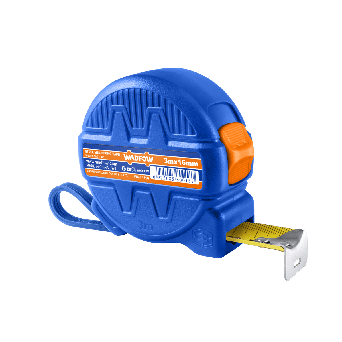 Flexómetro 3Mx16mm 1 Botón Mts/Pulg WADFOW WMT4310 - MARKEMSTORE - 