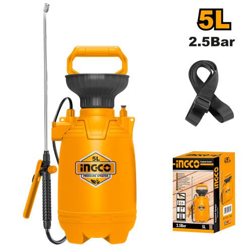 Fumigadora Rociadora 5 Litros 2,5 Bar Con Manguera 1,2Mts Flexible Ingco HSPP30502 - MARKEMSTORE - 