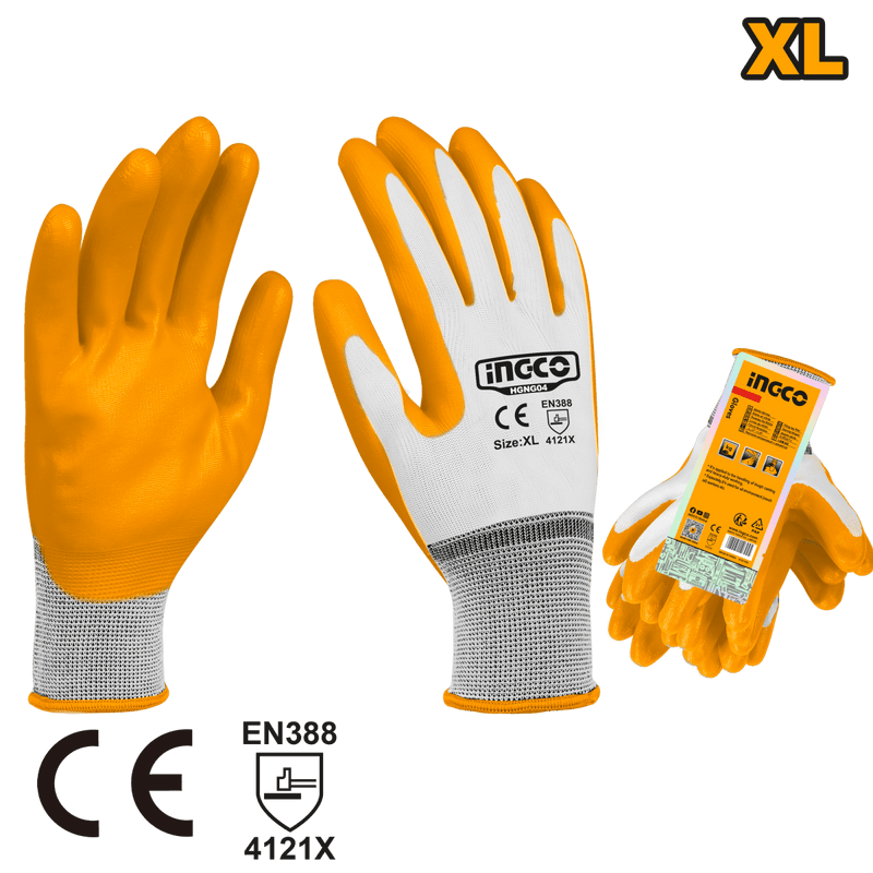 Guantes De Trabajo Nylotex 3520 - Pack De 12 Pares, Talla 7, Nailon Con Látex, Resistentes A La Abrasión