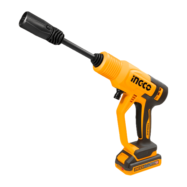 Hidrolavadora Inalámbrica INGCO 20V 24.8Bar 2.8L/min + Batería 2Ah, Cargador y Accesorios UCPWLI20362 - MARKEMSTORE - Hidrolavadoras
